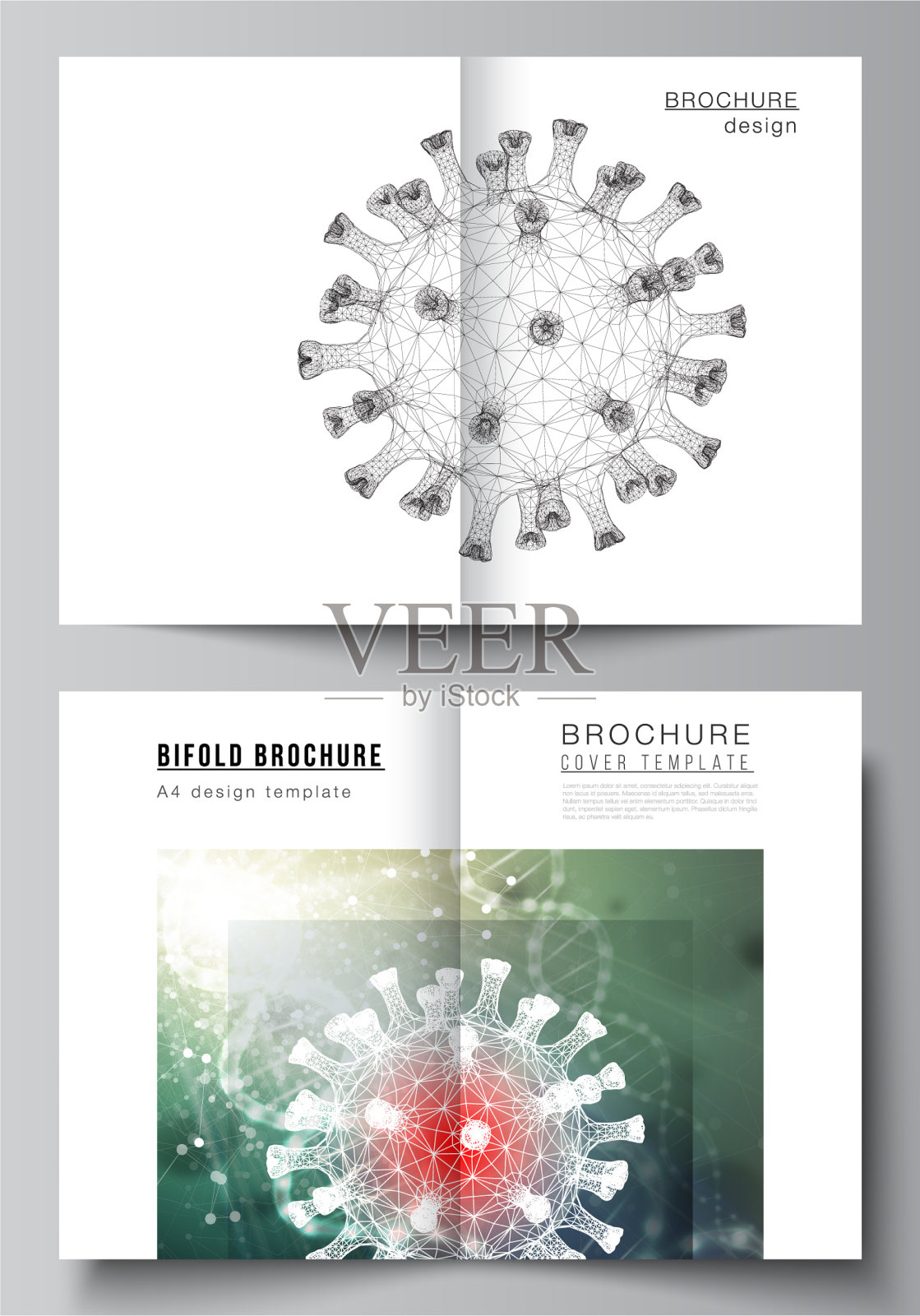 布局两个a4封面模型模板设计模板素材