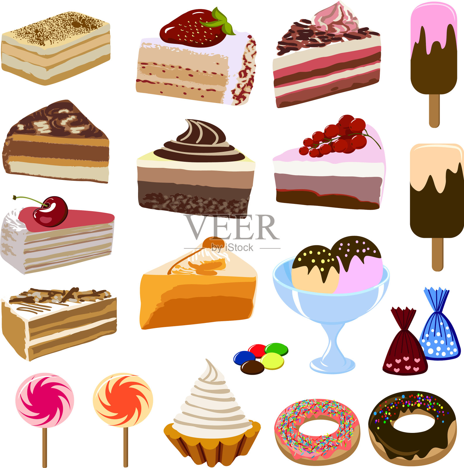 给甜点上色图标素材