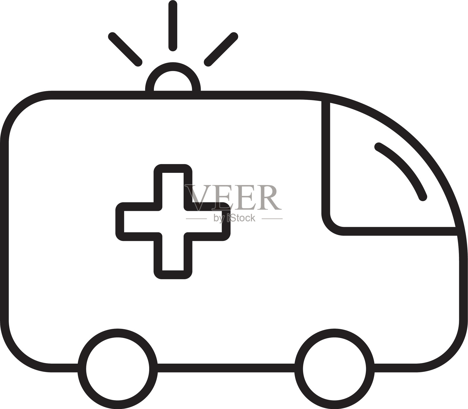 行救护车图标标志为移动插画图片素材