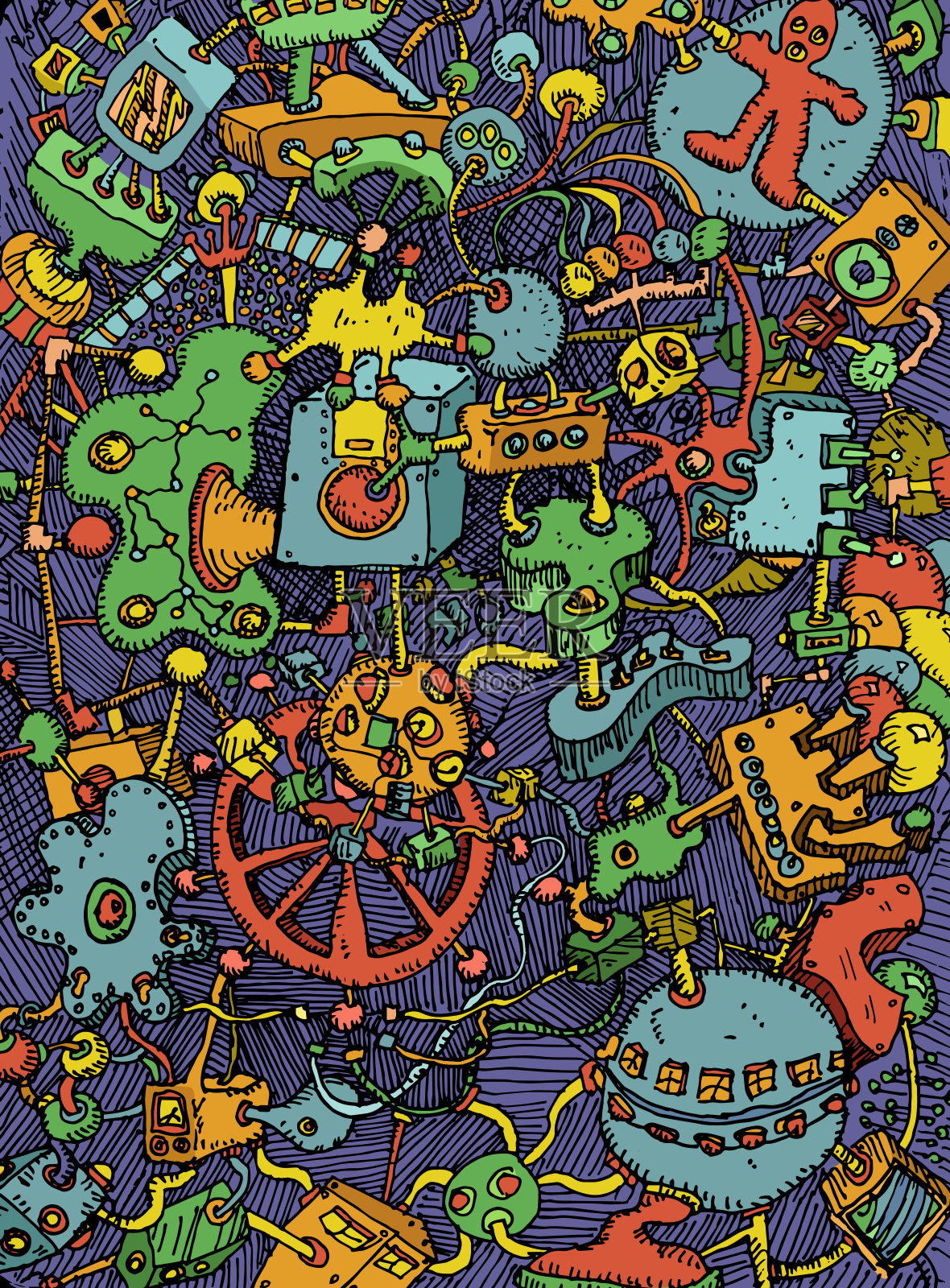 一个混乱的世界插画图片素材