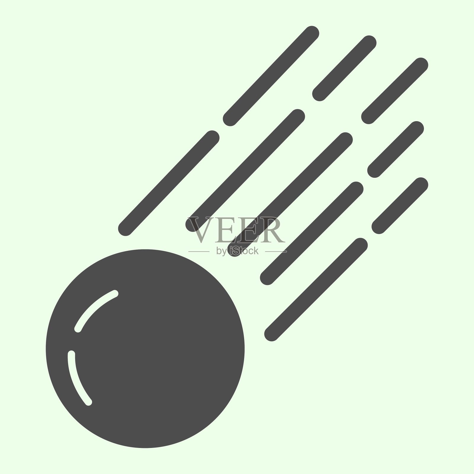 彗星固体图标陨落陨石与火焰或插画图片素材