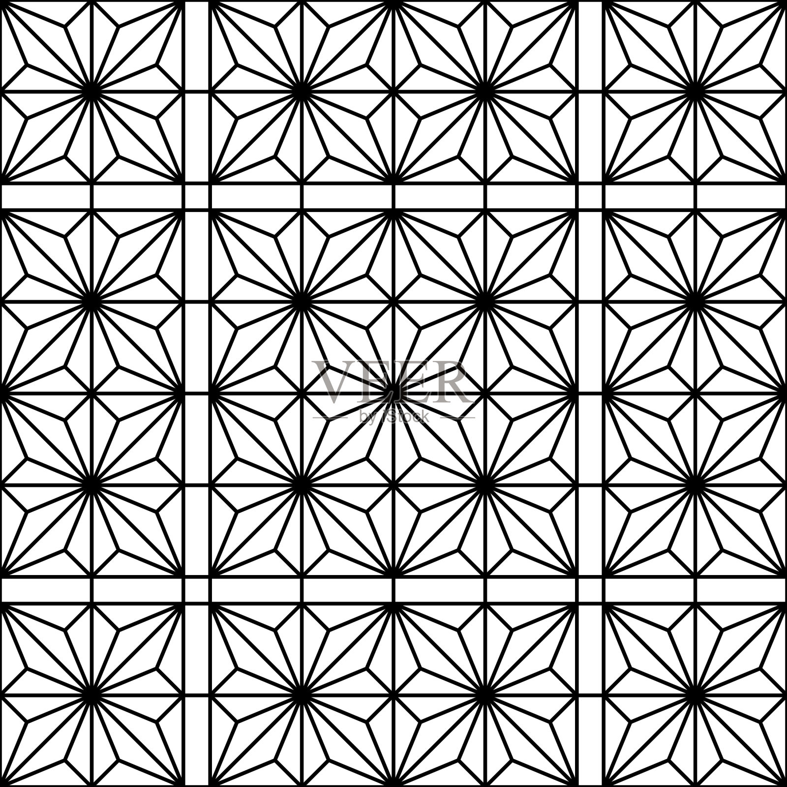 无缝几何图案黑白颜色插画图片素材