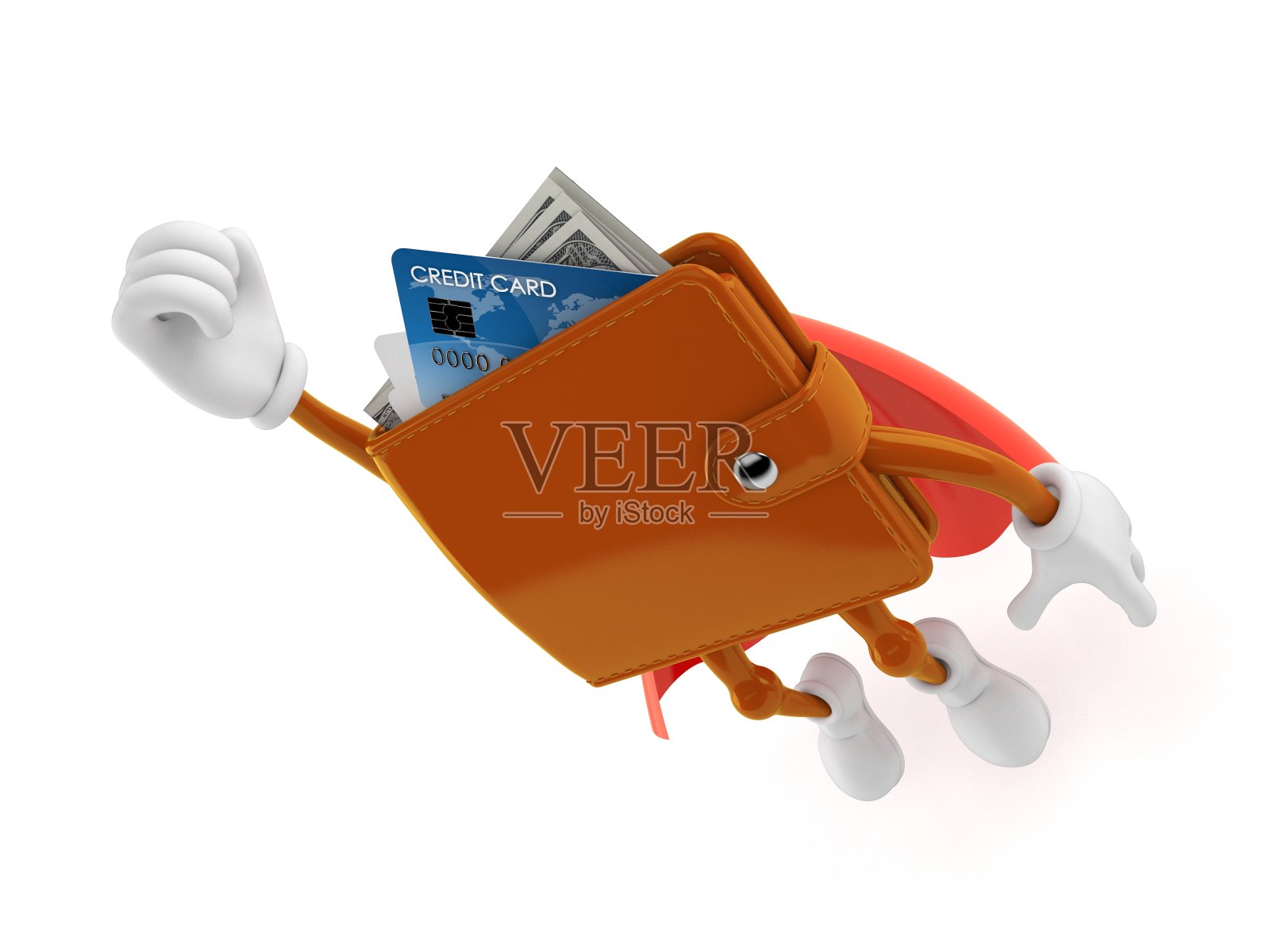 钱包人物飞行与英雄斗篷照片摄影图片