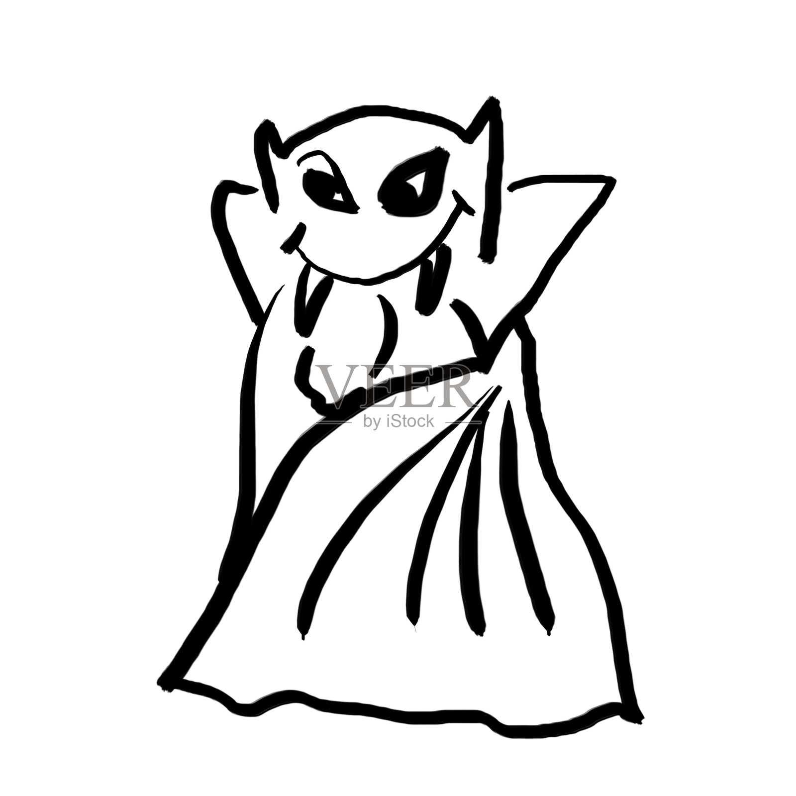 万圣节原创线条艺术。有趣的人物。鬼魂,吸血鬼,僵尸,木乃伊。怪异的,令人毛骨悚然的,可怕的。神秘的生物。设计元素图片