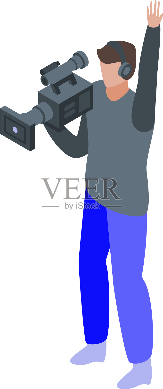 摄影师图标等距风格插画图片素材