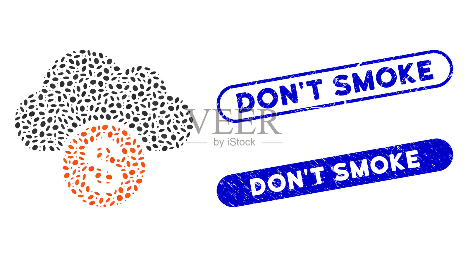 椭圆形马赛克云美元与纹理不吸烟插画图片素材