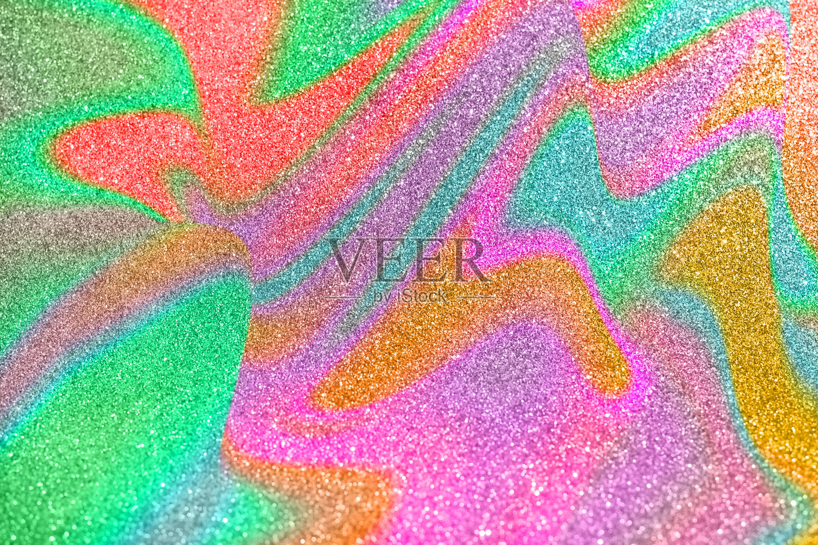 彩色的散焦,闪烁的灯光背景。彩虹的灯。五彩缤纷的闪闪发光的背景。照片摄影图片