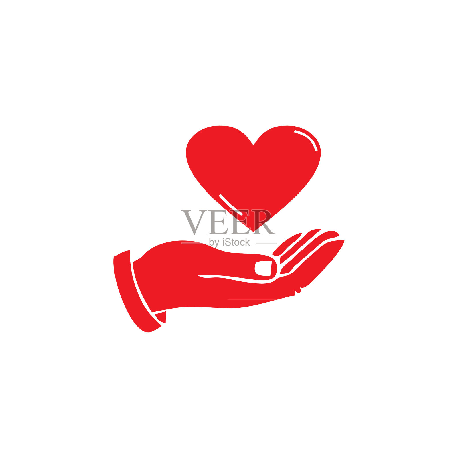 心形在手图标标志插画图片素材