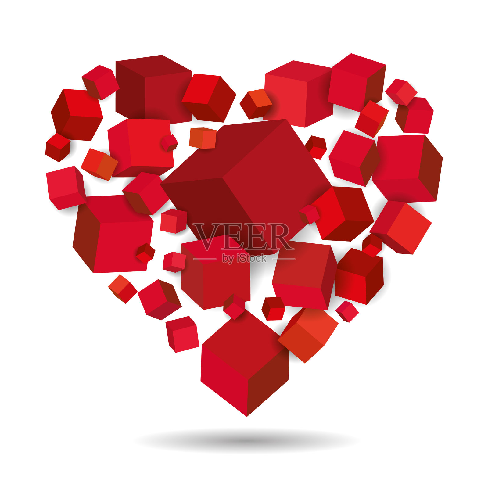 心立方三维几何设计元素图片