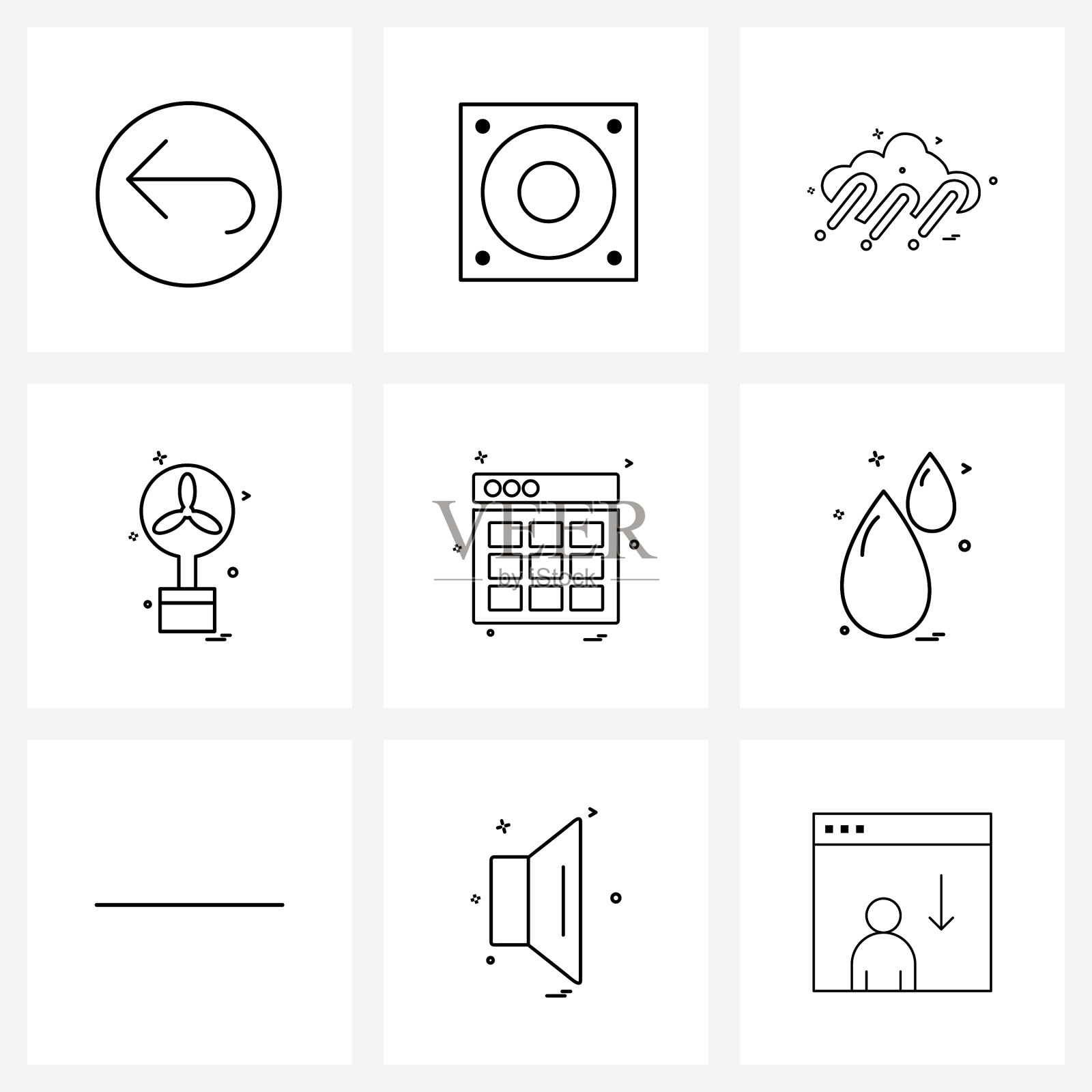 通用符号9现代线条的图标图标素材