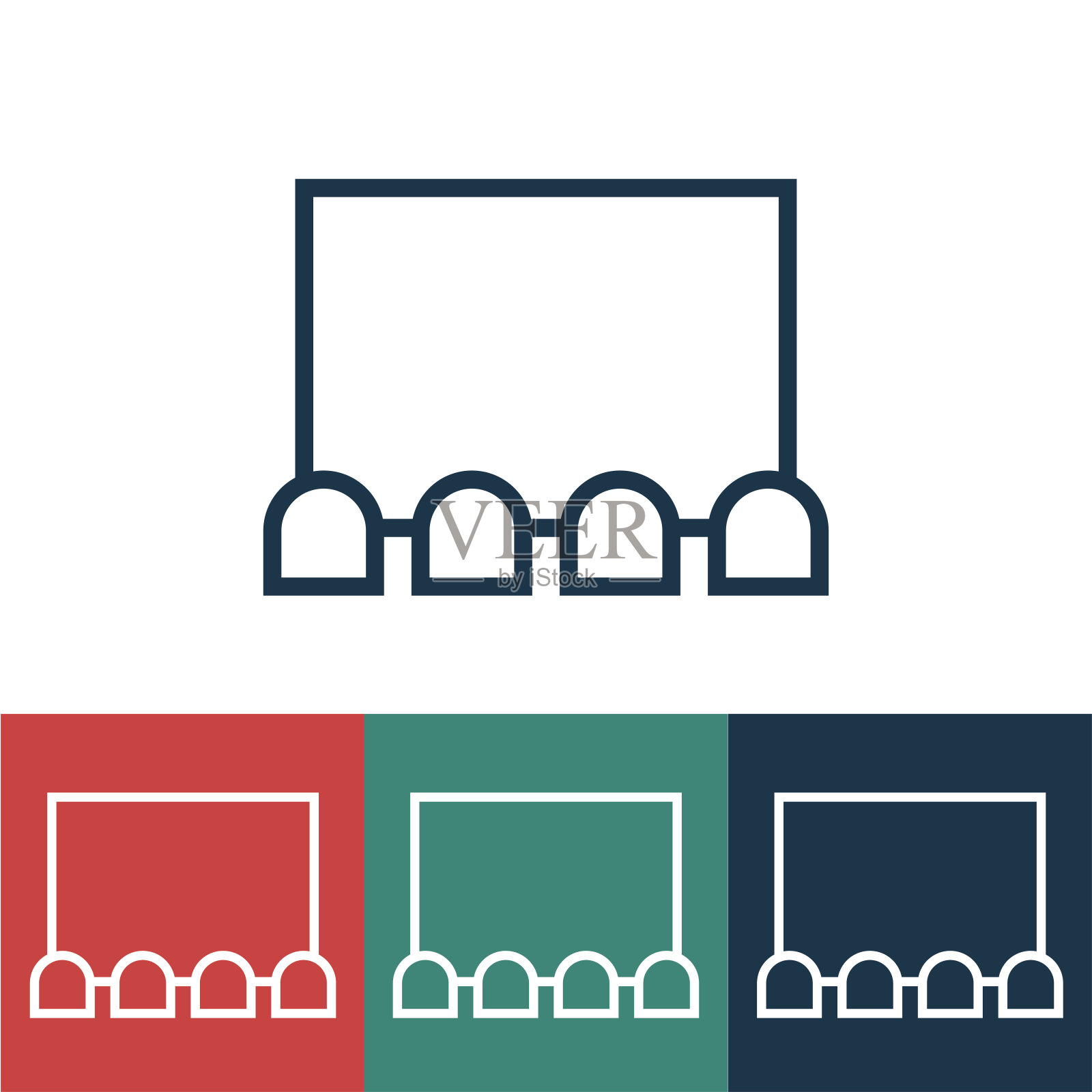 线性矢量图标与电影插画图片素材