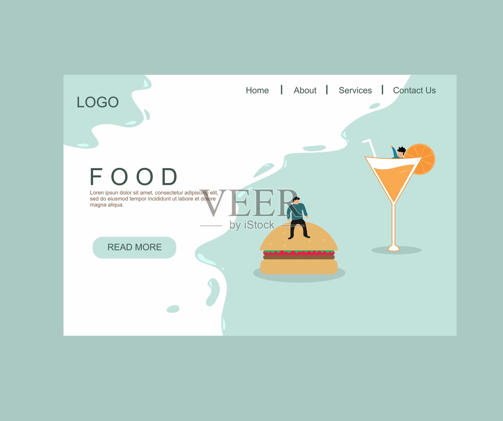 web的食物插画图片素材