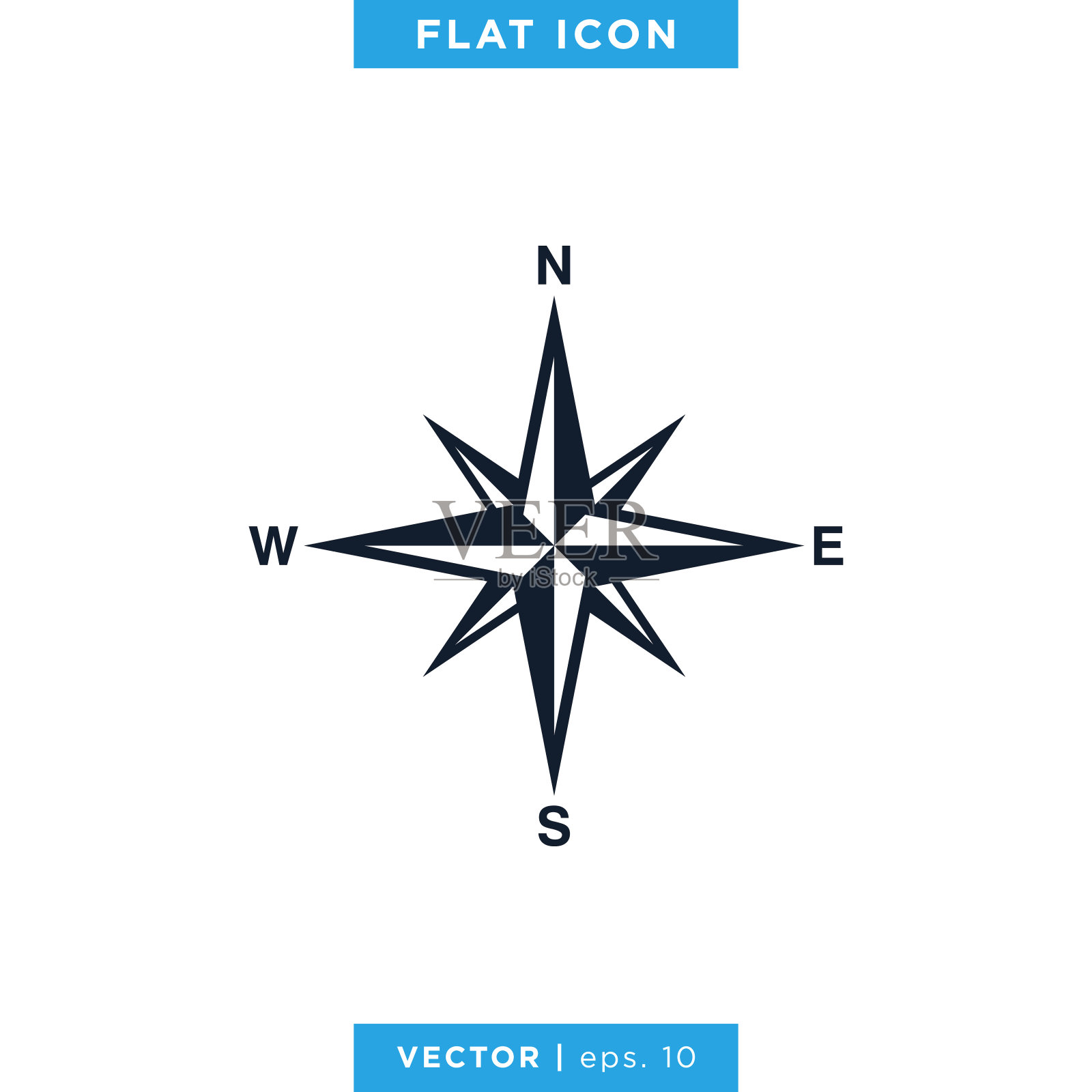 罗盘图标矢量股票插图设计模板。插画图片素材