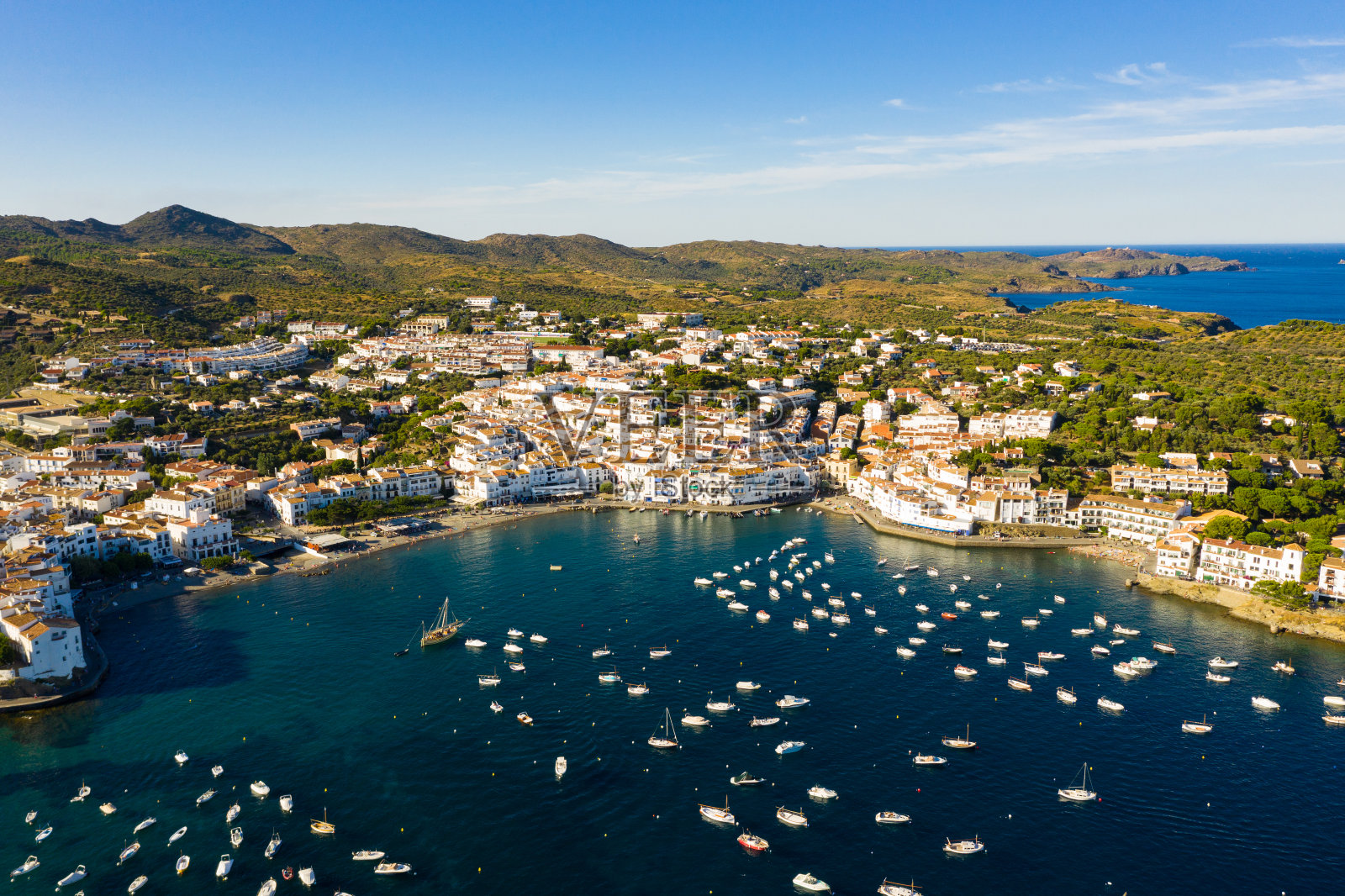 西班牙卡德克斯镇的无人机拍摄照片摄影图片