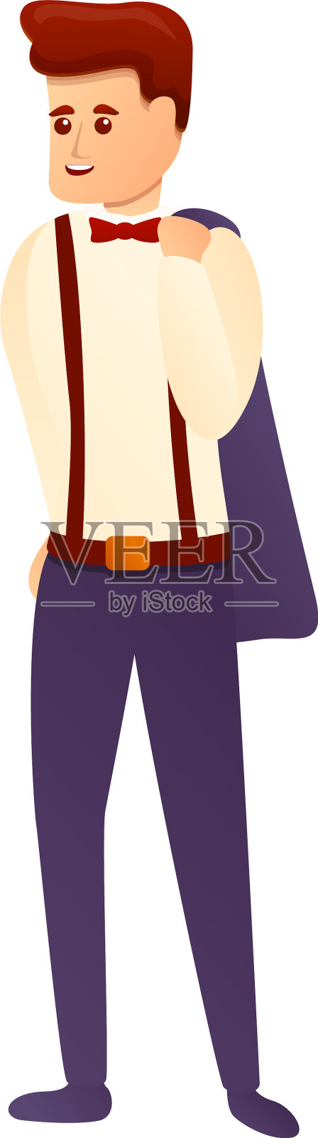 时尚新郎图标卡通风格设计元素图片