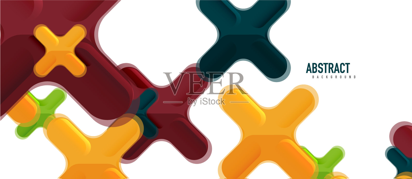 光滑的多色塑料风格交叉插画图片素材