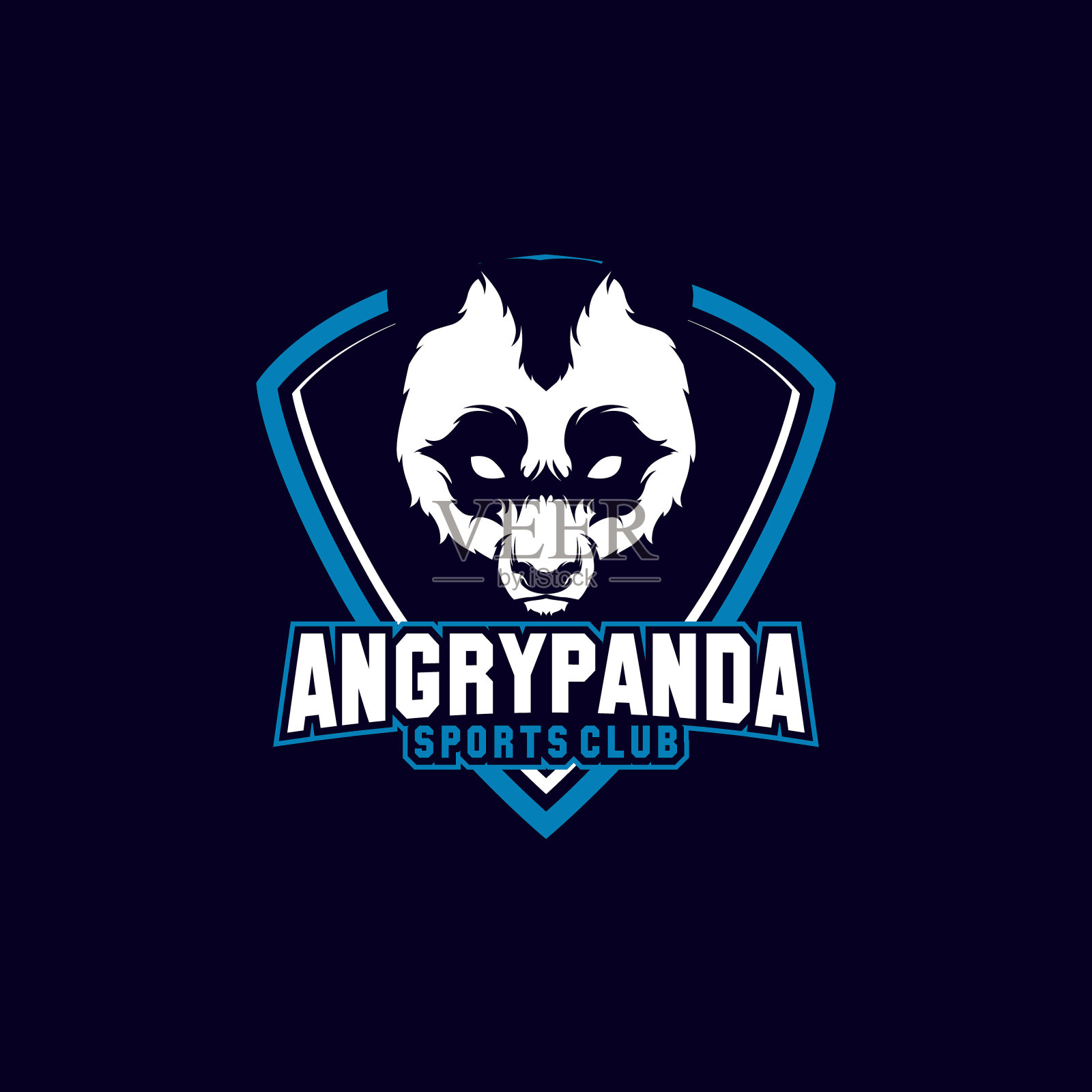 熊猫吉祥物图标盾具有侵略性的表达设计元素图片