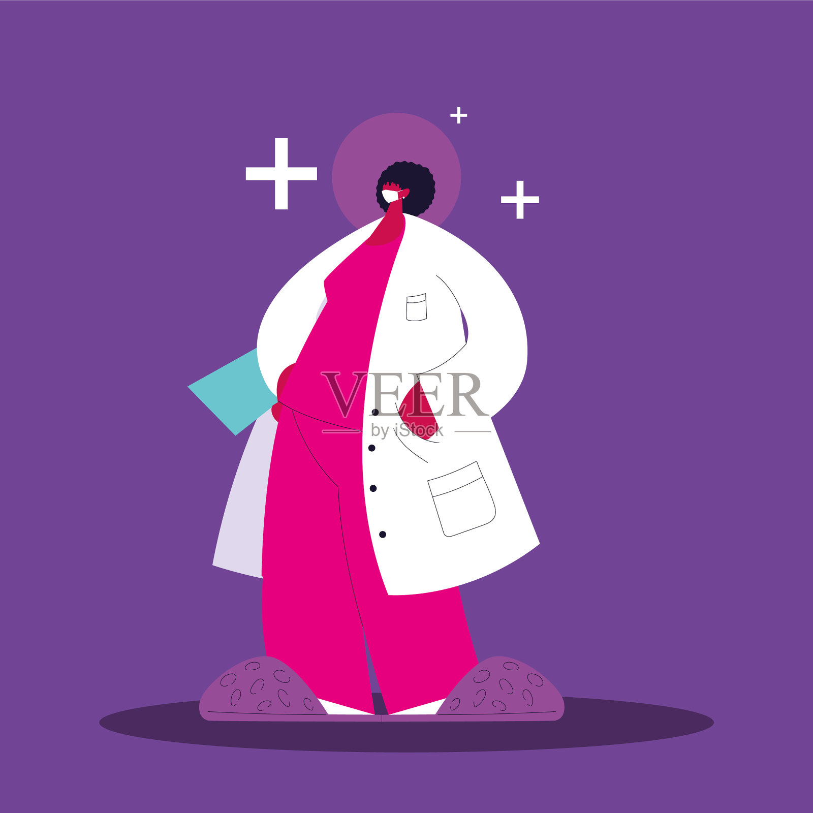 女医生站在医务人员插画图片素材