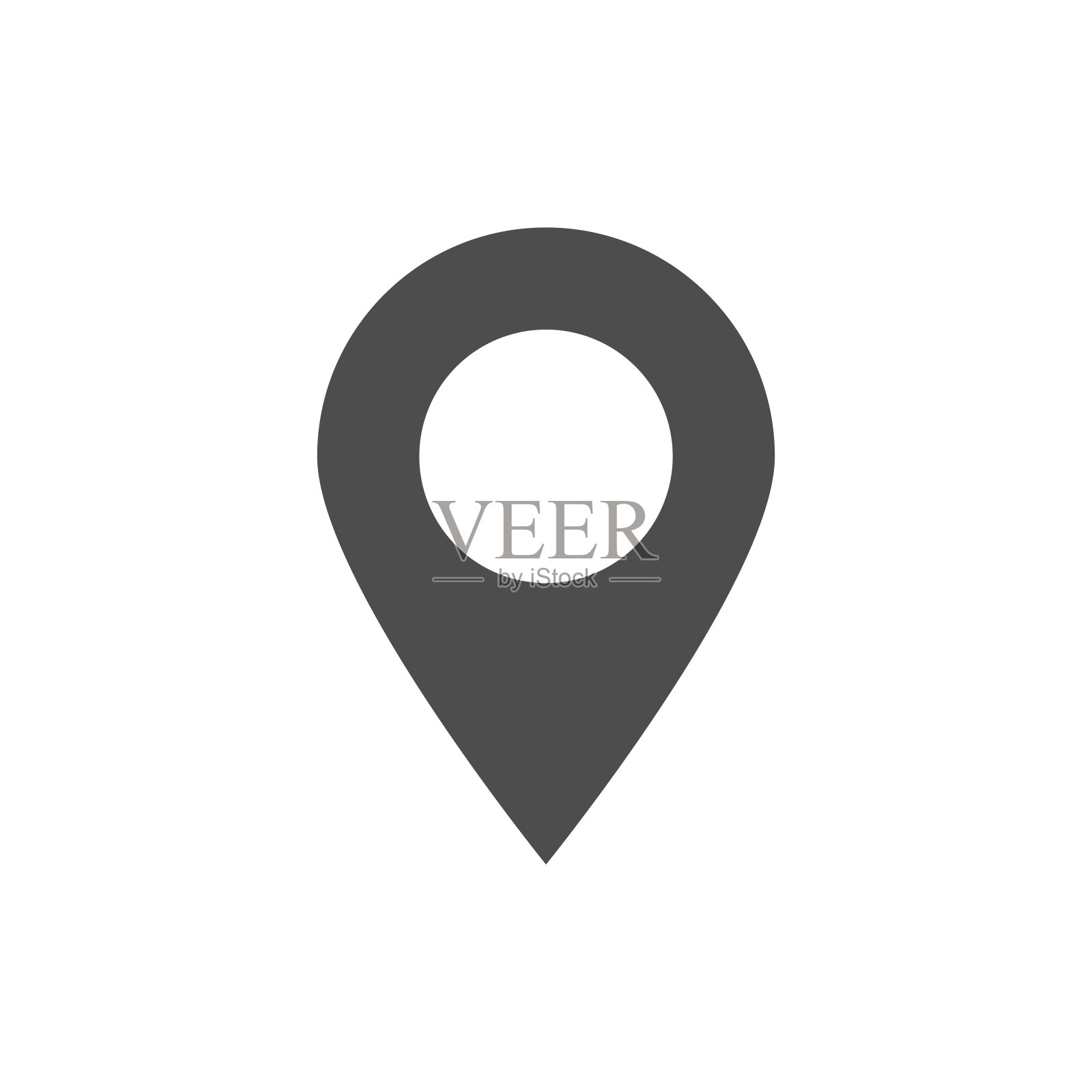 销点图标。灰色地图位置指针插画图片素材