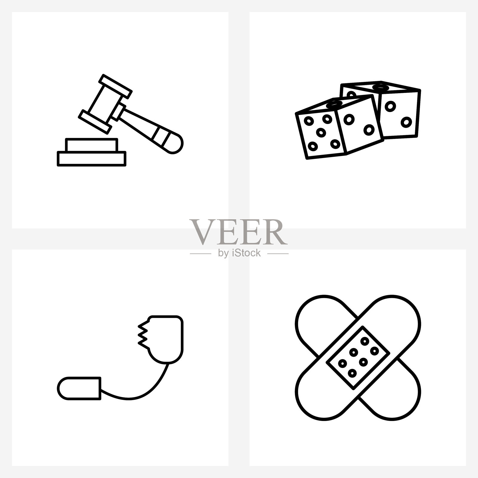 现代风格以四线象形网格为基础插画图片素材