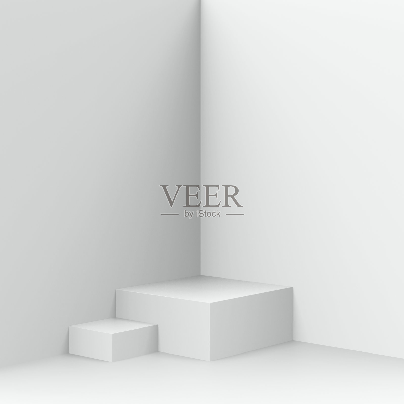白色立方体3d背景照片摄影图片