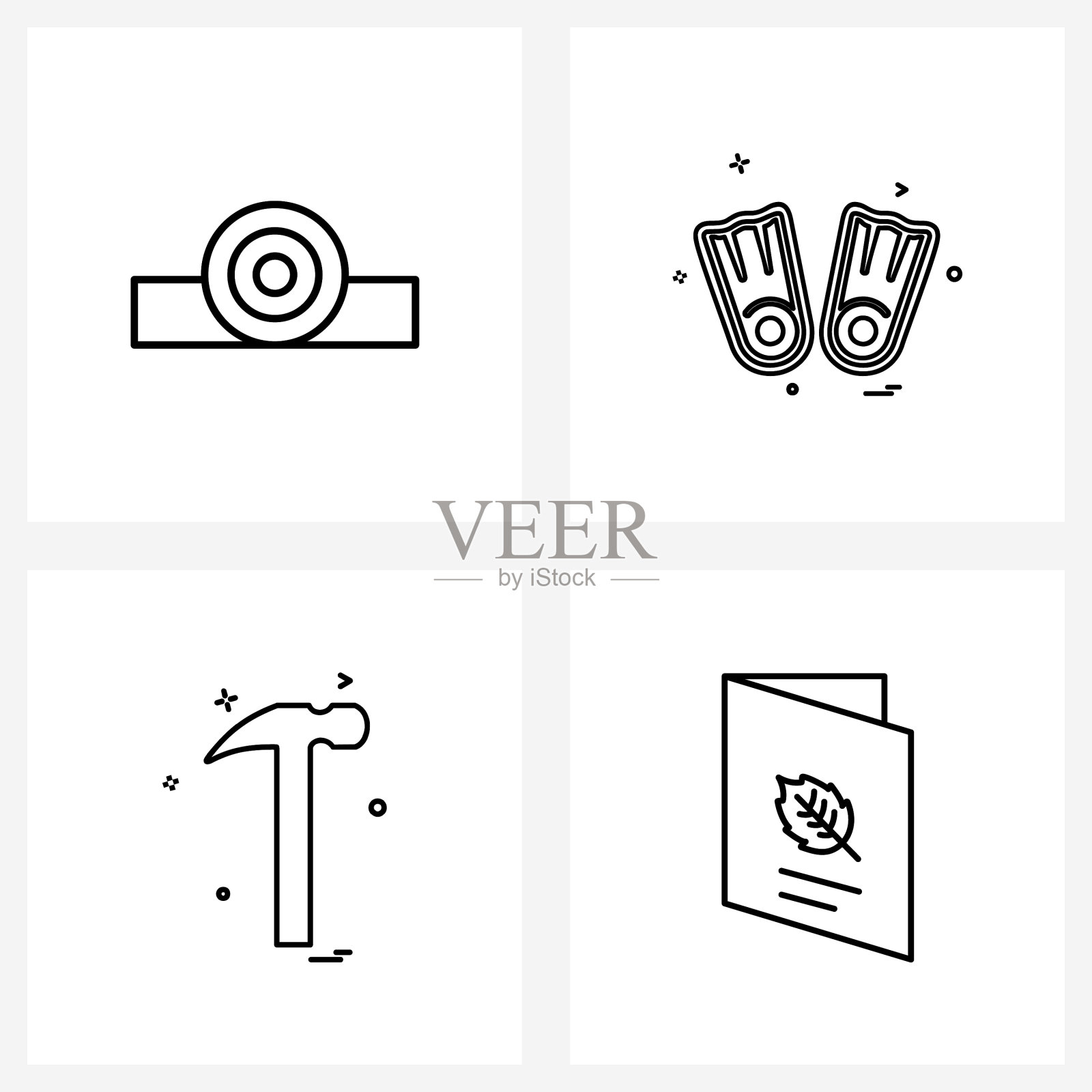 通用符号4现代线条图标图标素材