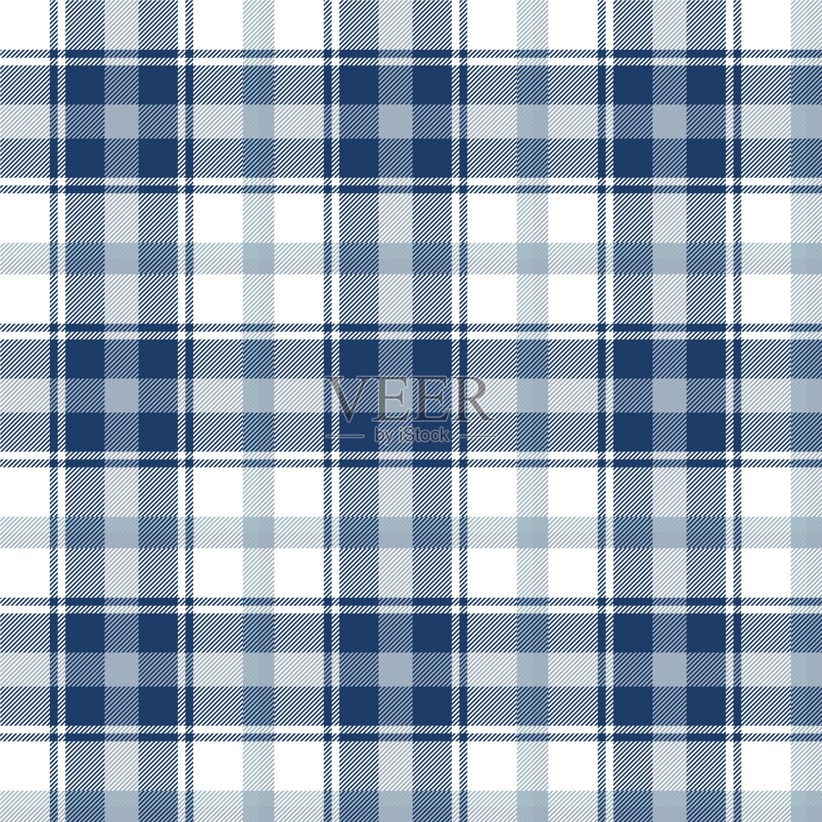 蓝色格子花格图案插画图片素材