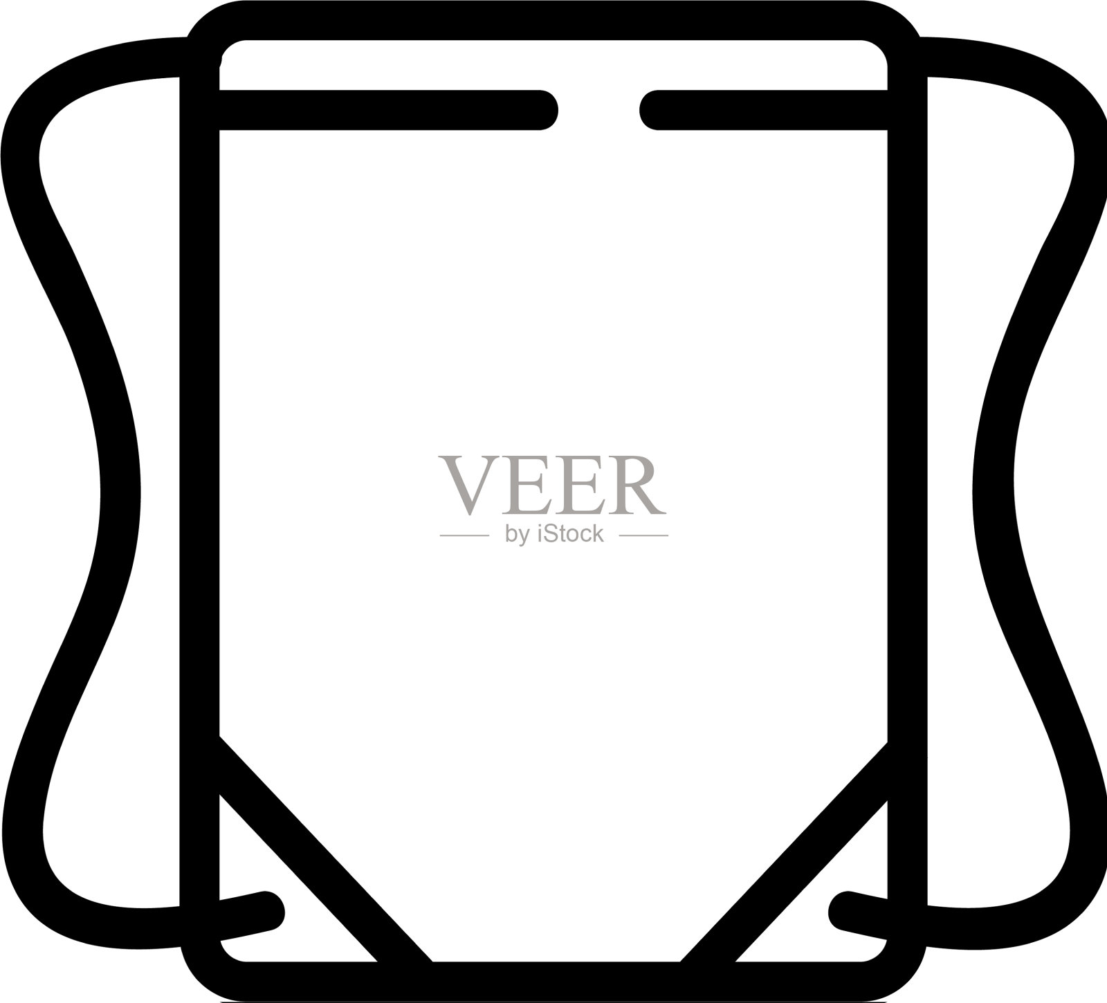 矩形旅行背包图标轮廓图标素材