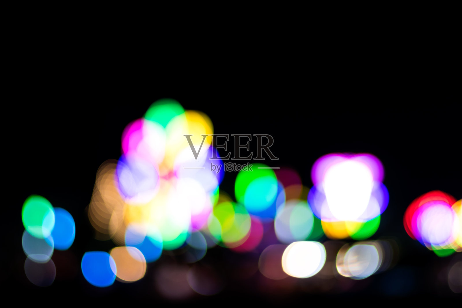 散景灯点多种颜色。照片摄影图片