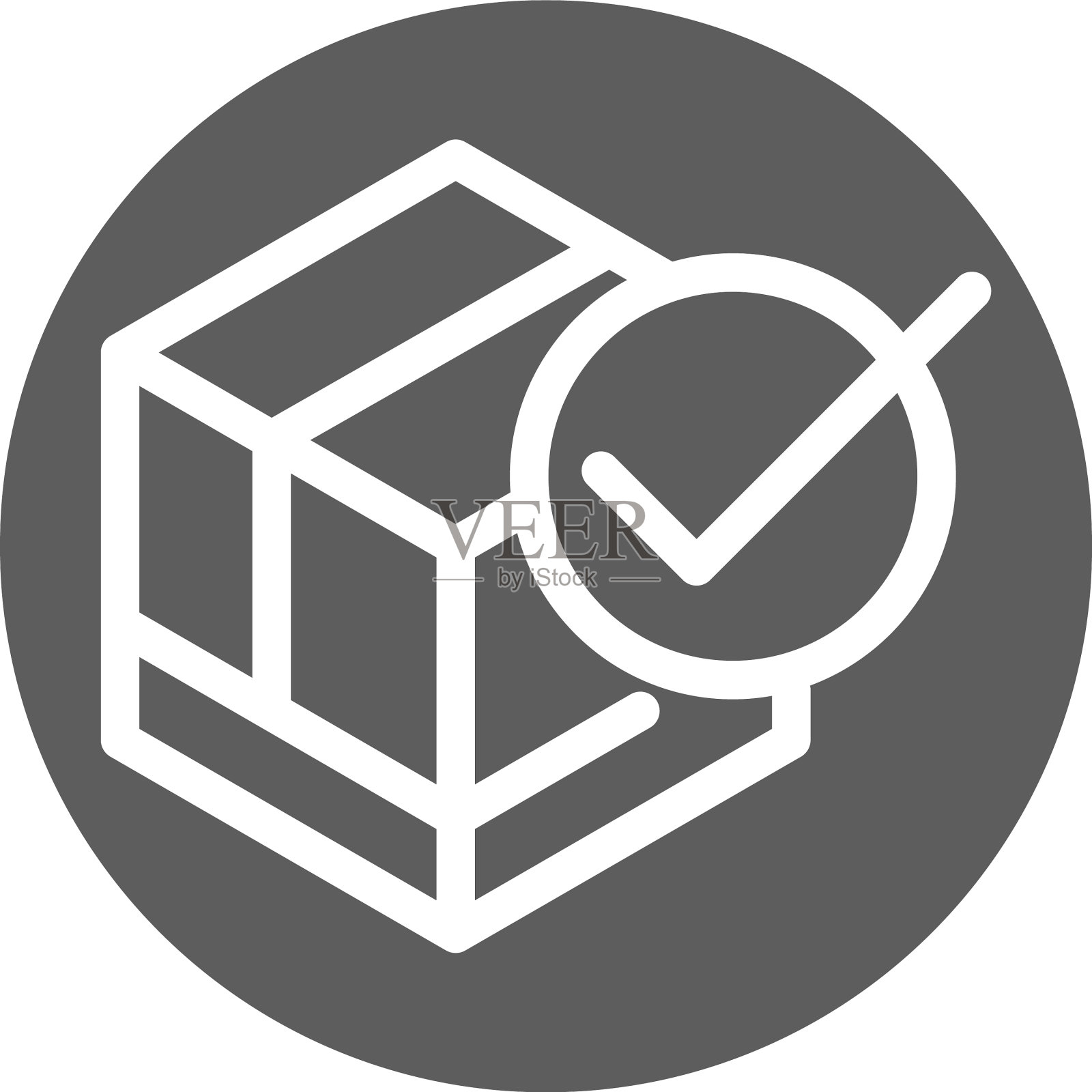 纸板箱打勾ok送货服务图标素材