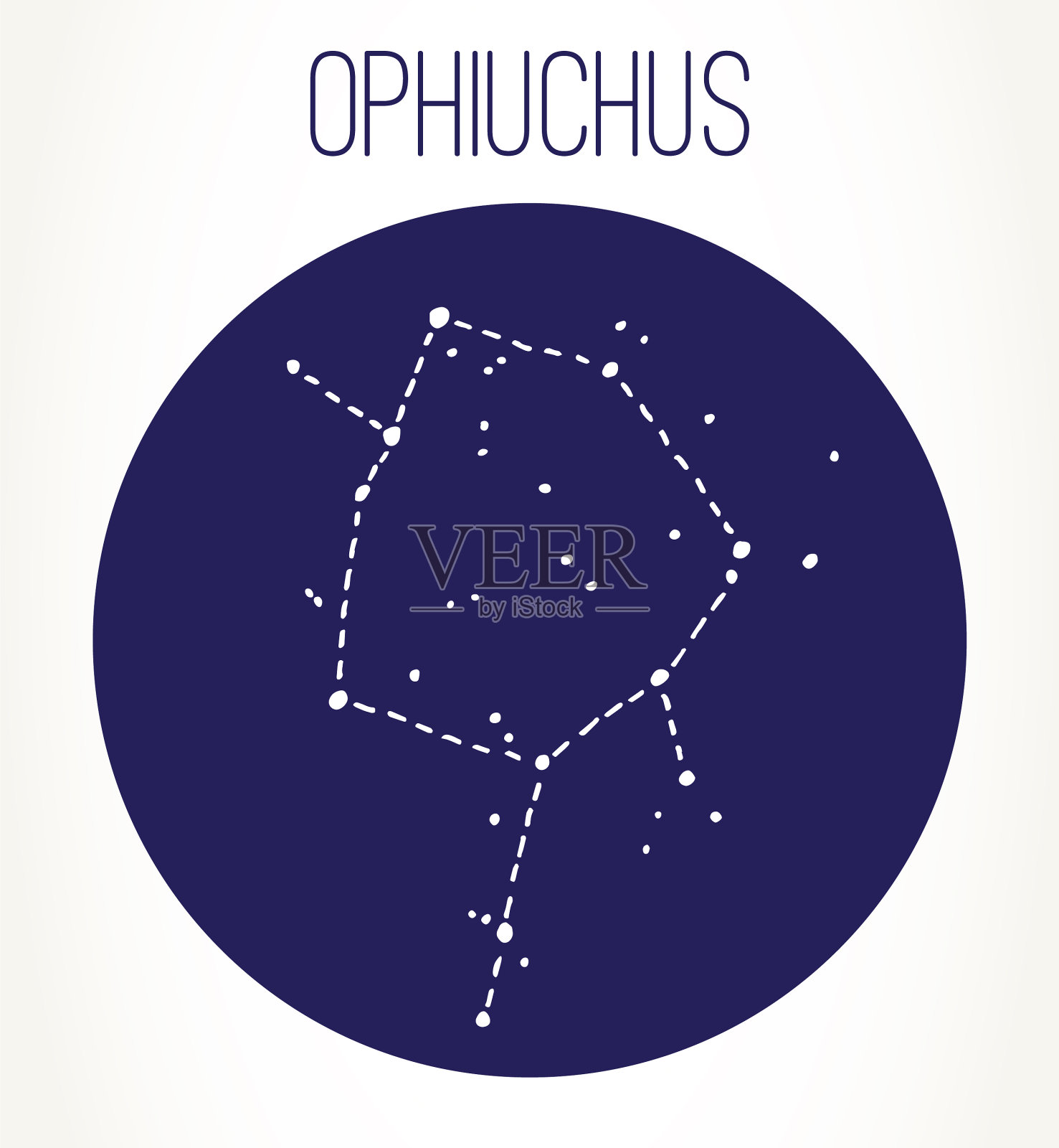 蛇夫座黄道星座手绘星座插画图片素材