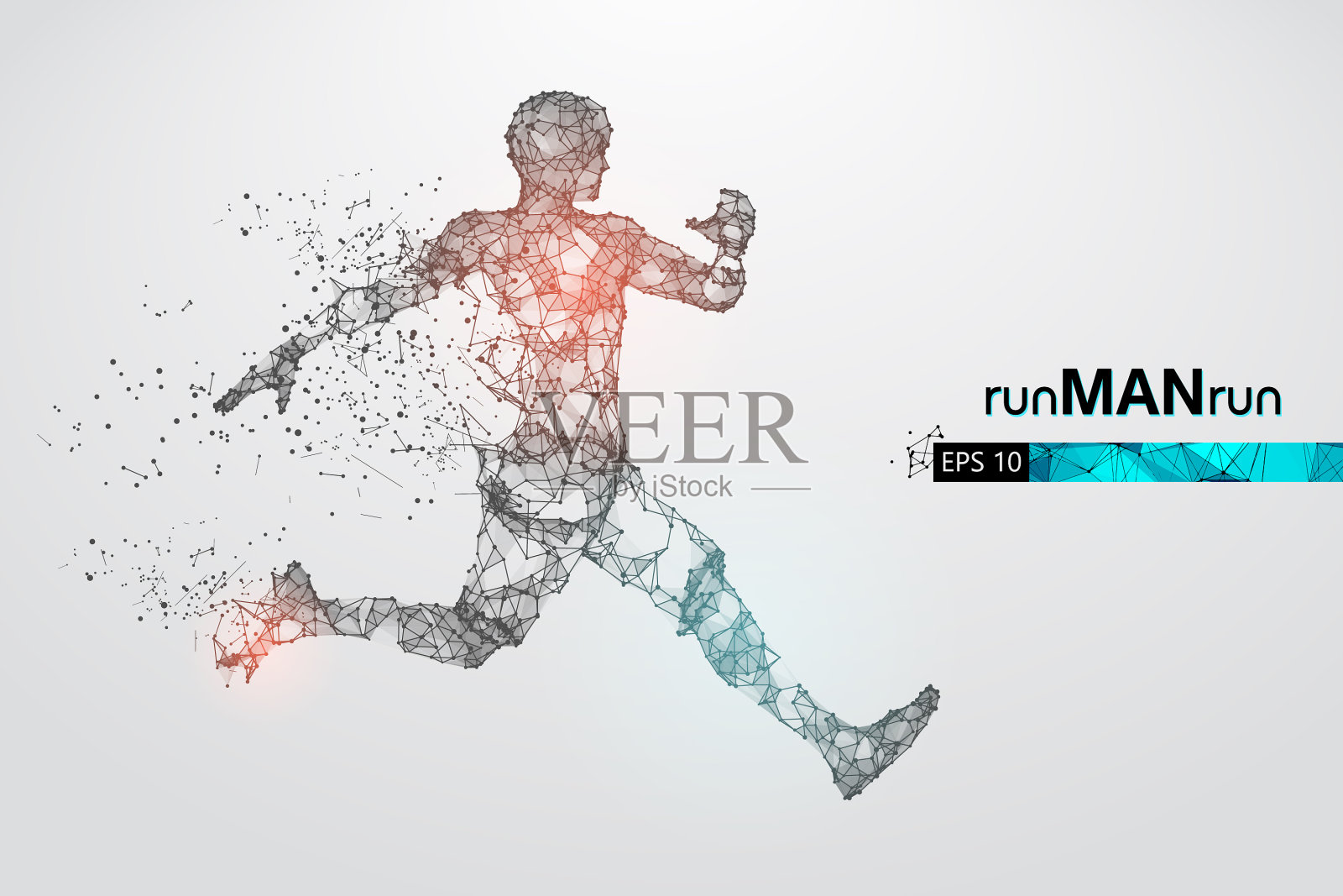 一个跑步运动员的剪影插画图片素材