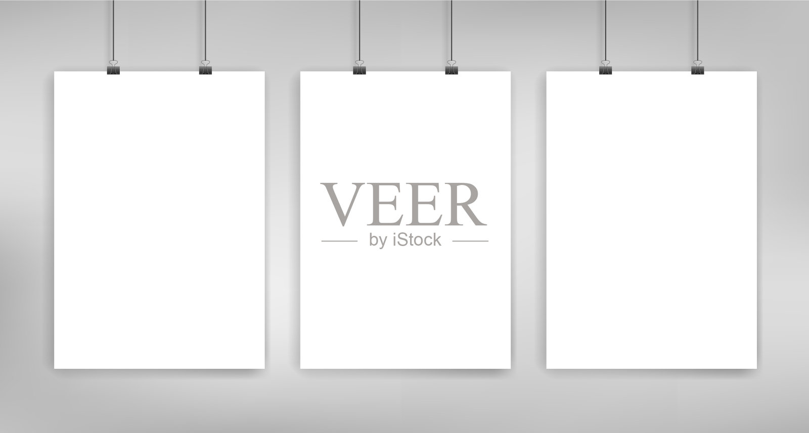 三个海报模型插画图片素材