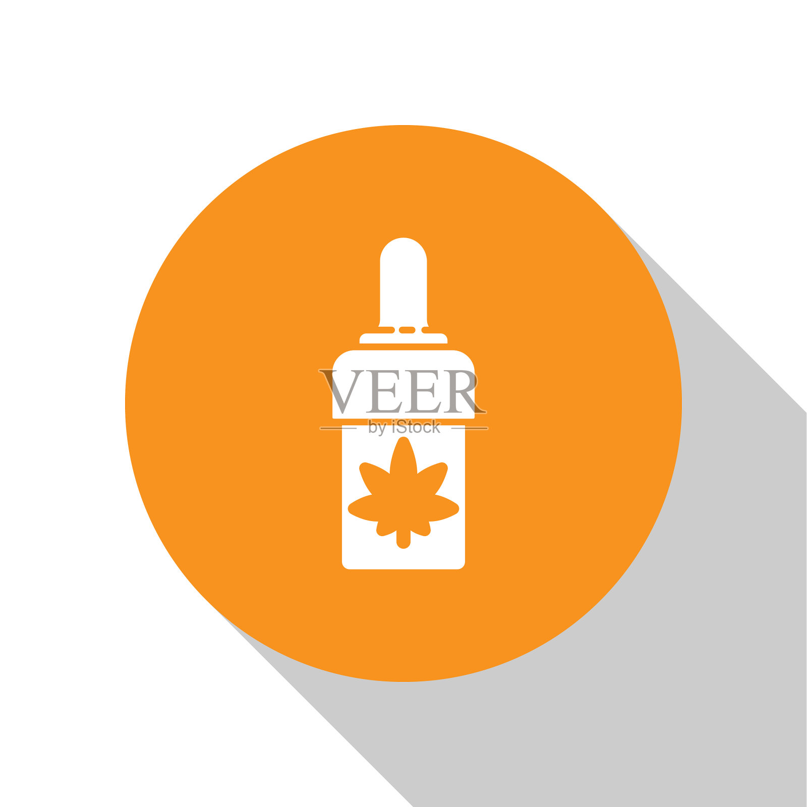 白色医用大麻或大麻叶橄榄油插画图片素材