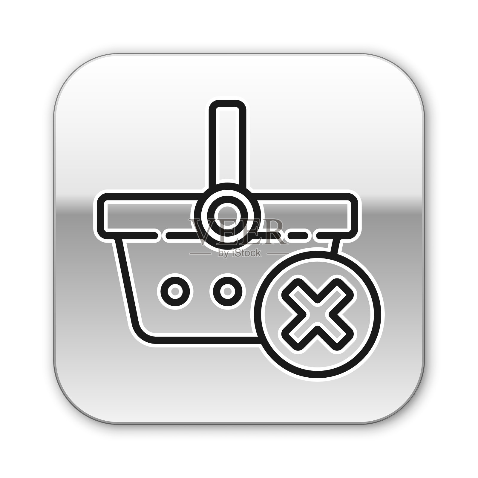 黑线移除购物篮图标孤立上插画图片素材