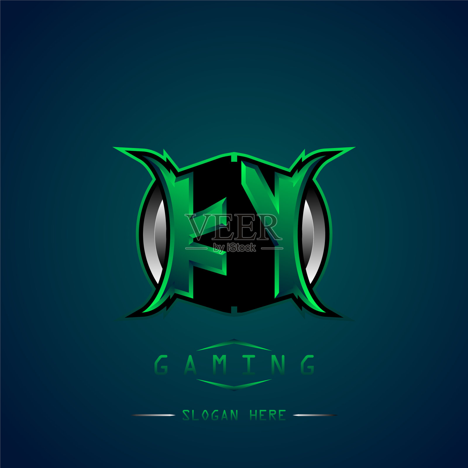 Ky初始logo设计风格酷炫的游戏logo插画图片素材