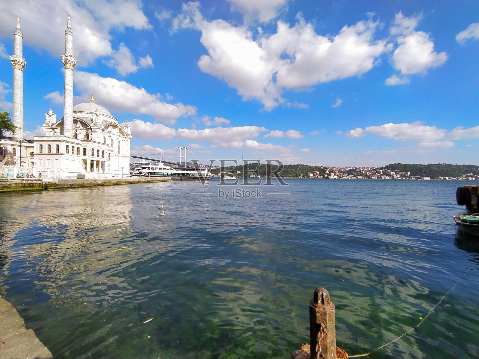 Ortakoy清真寺和桥照片摄影图片