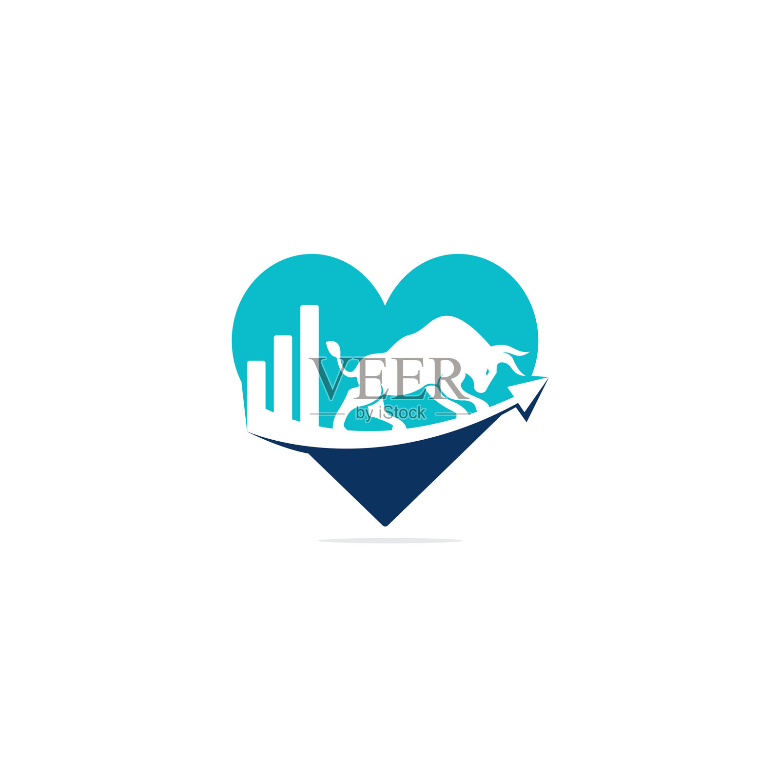 金融牛标志设计插画图片素材