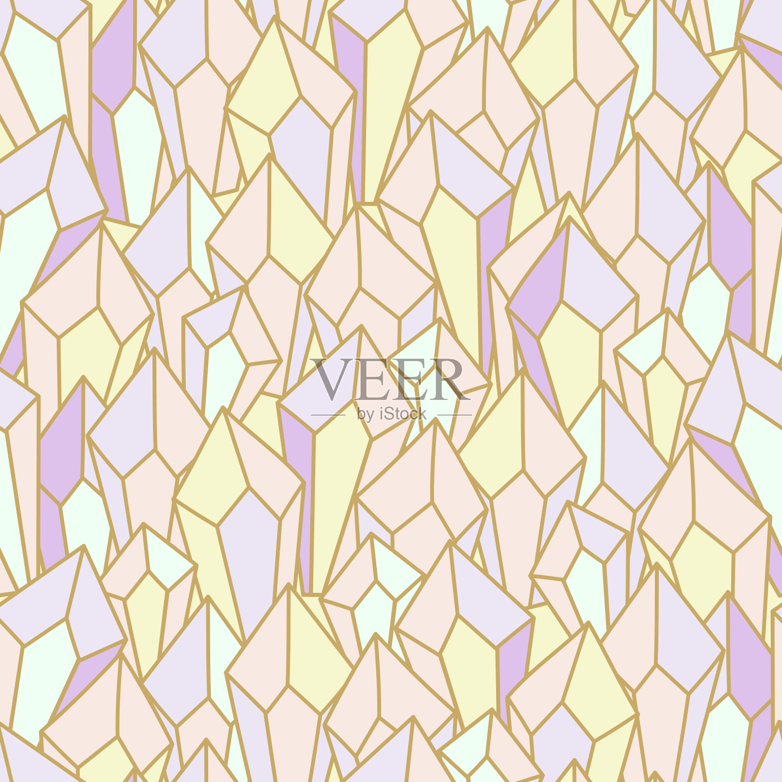 无缝几何图案与水晶或宝石。钻石和石英织物,纺织品设计,包装纸插画图片素材