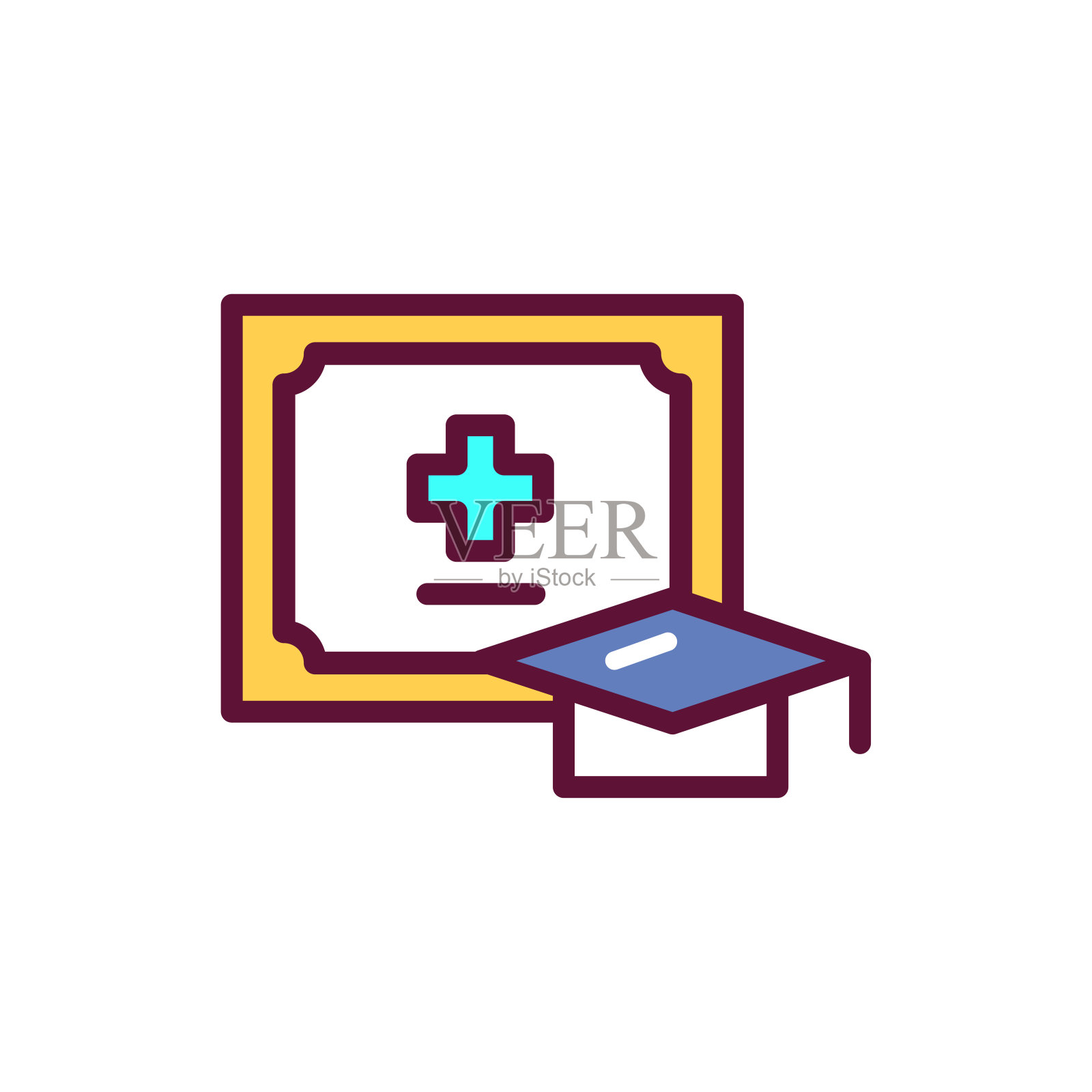 烹饪课程颜色线图标。矢量图插画图片素材