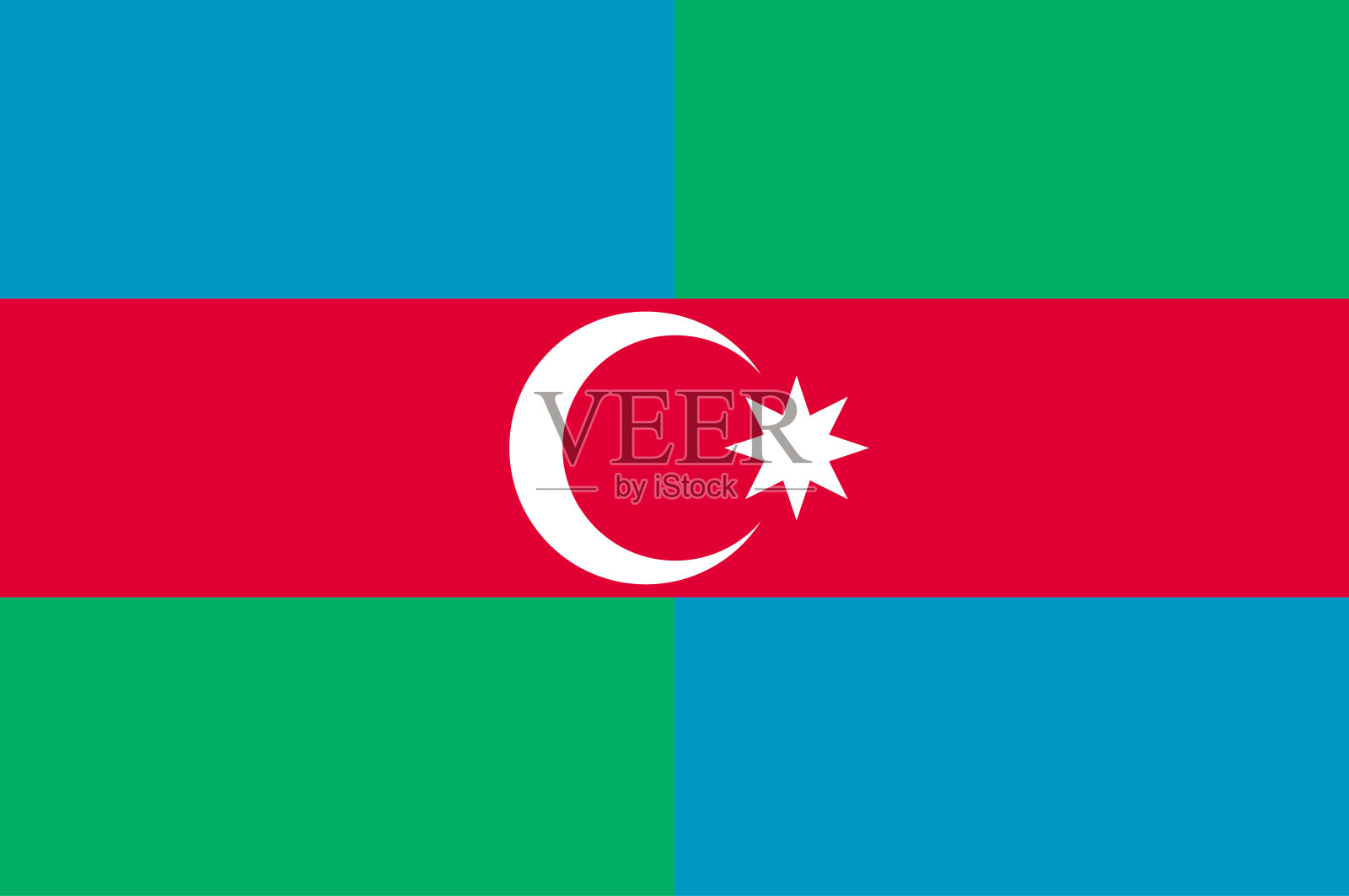 伊朗(南部)阿塞拜疆旗帜插画图片素材