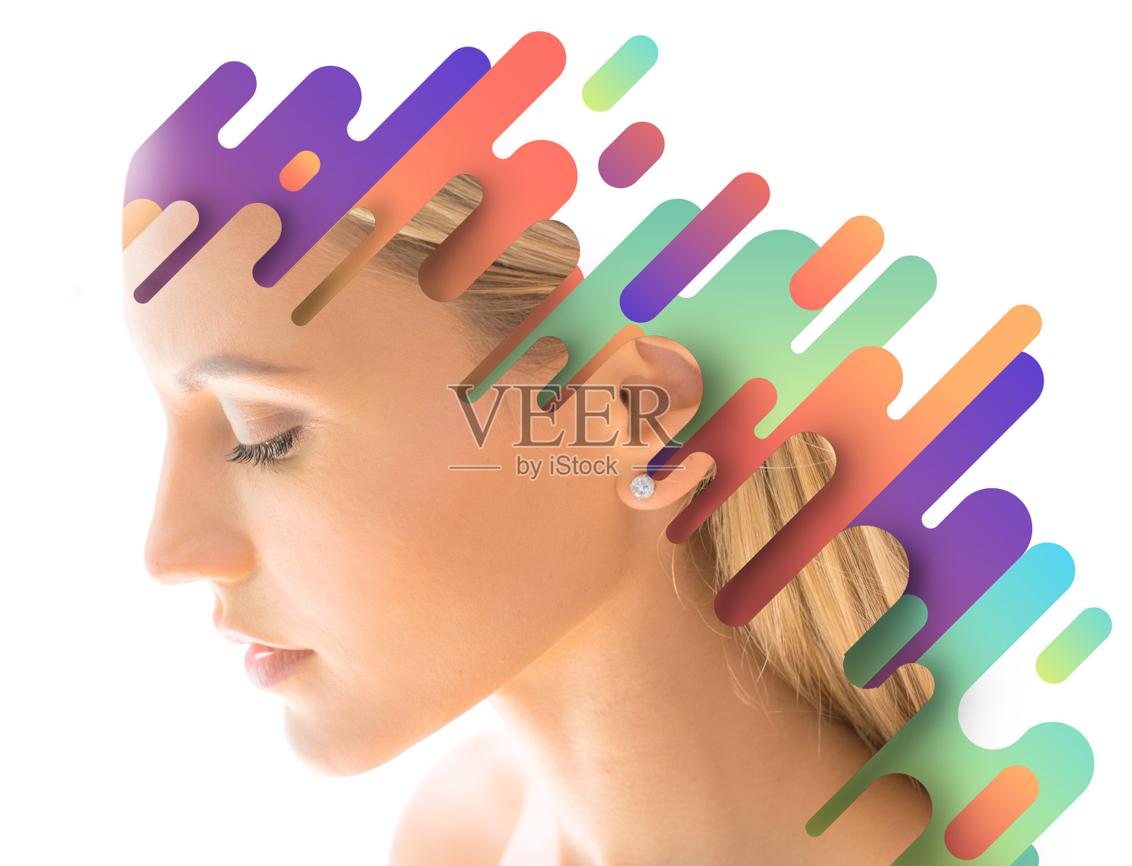 肖像结合数字插图照片摄影图片