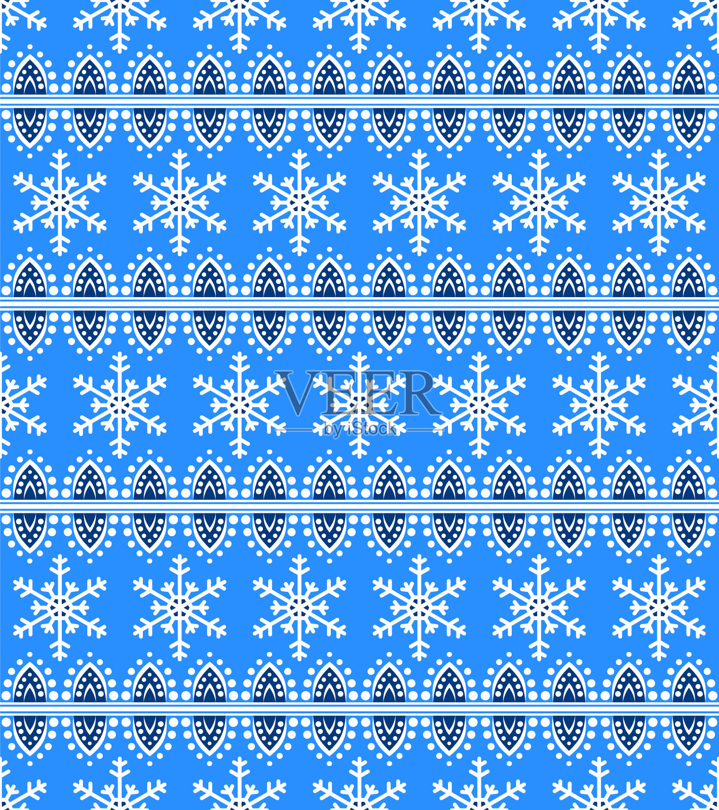 矢量无缝圣诞和新年模式在斯堪的纳维亚风格插画图片素材