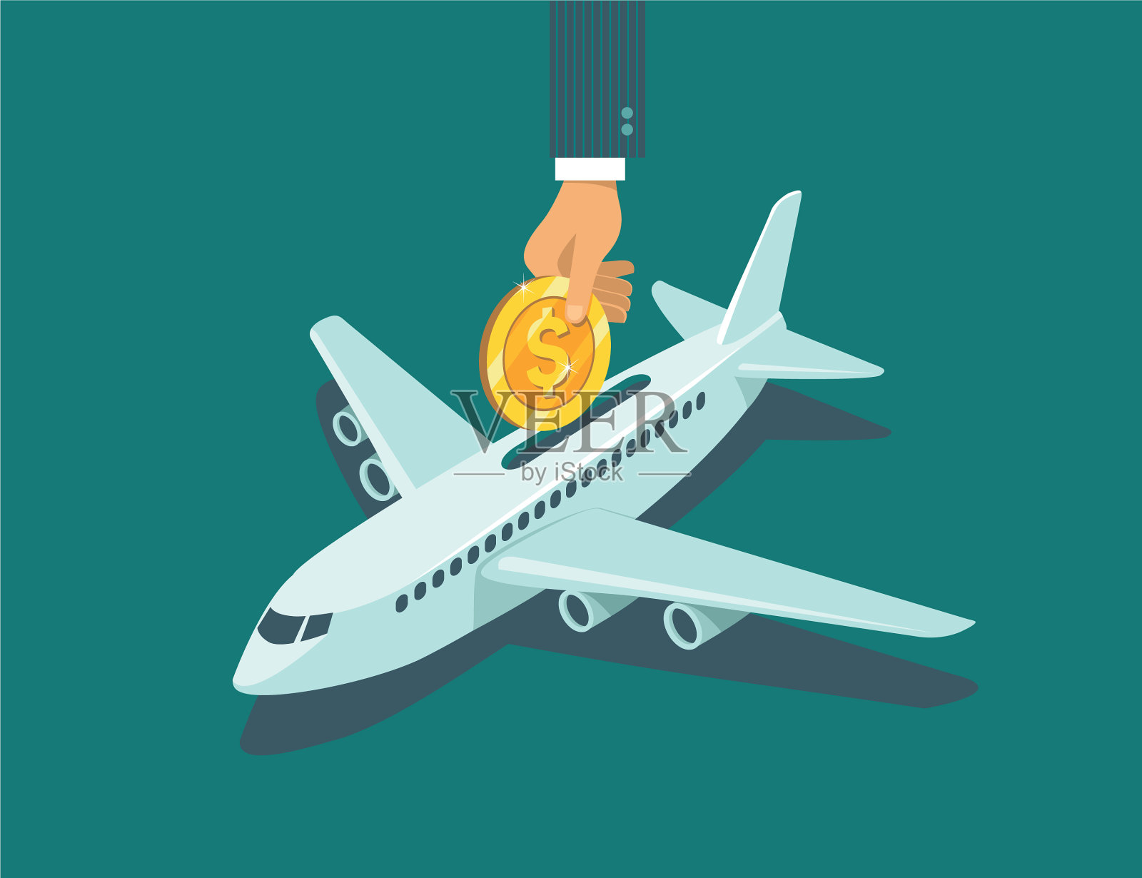 政府为航空提供支持插画图片素材