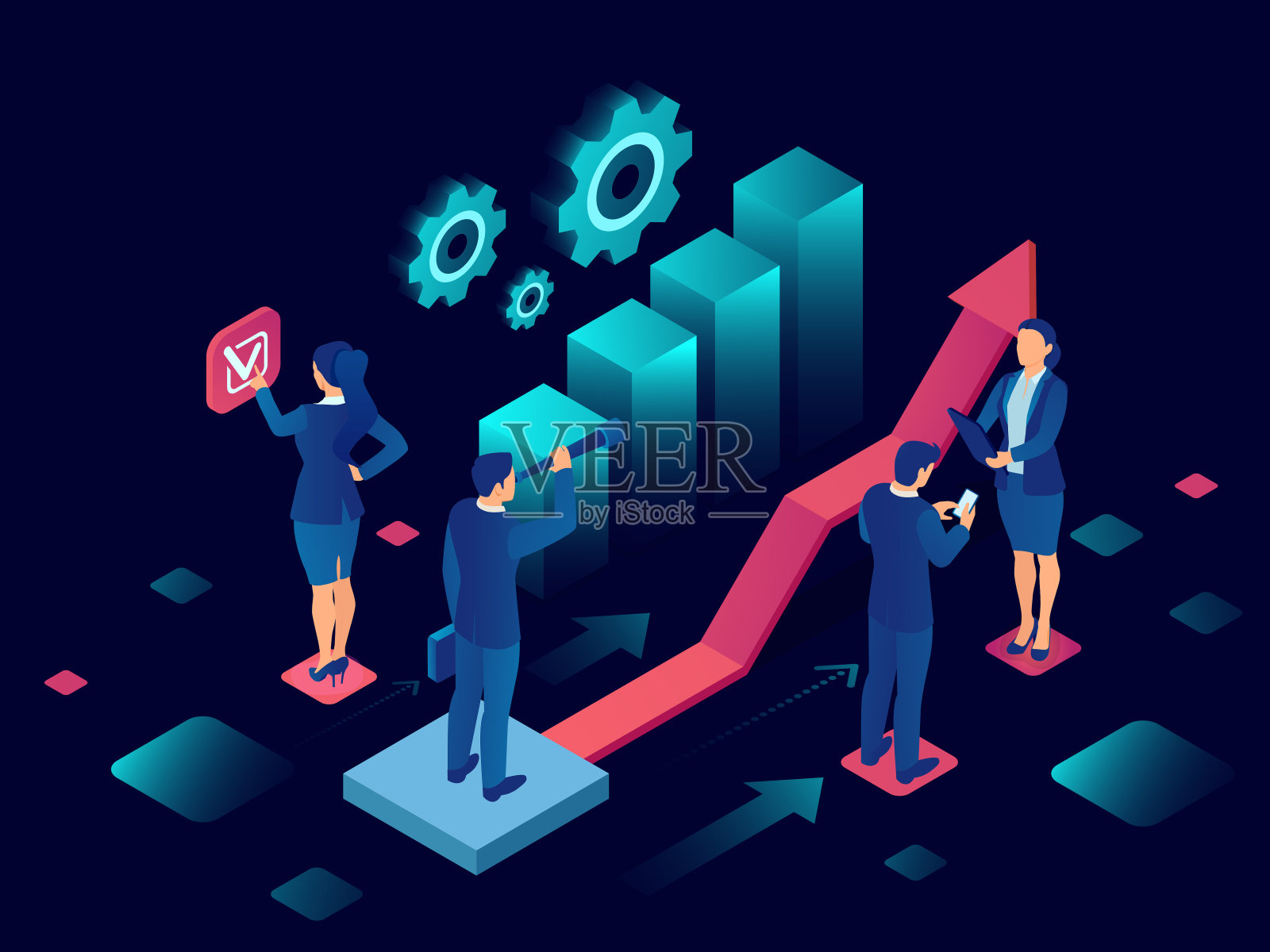 业务分析和战略概念。向量商寻找新的市场机会插画图片素材