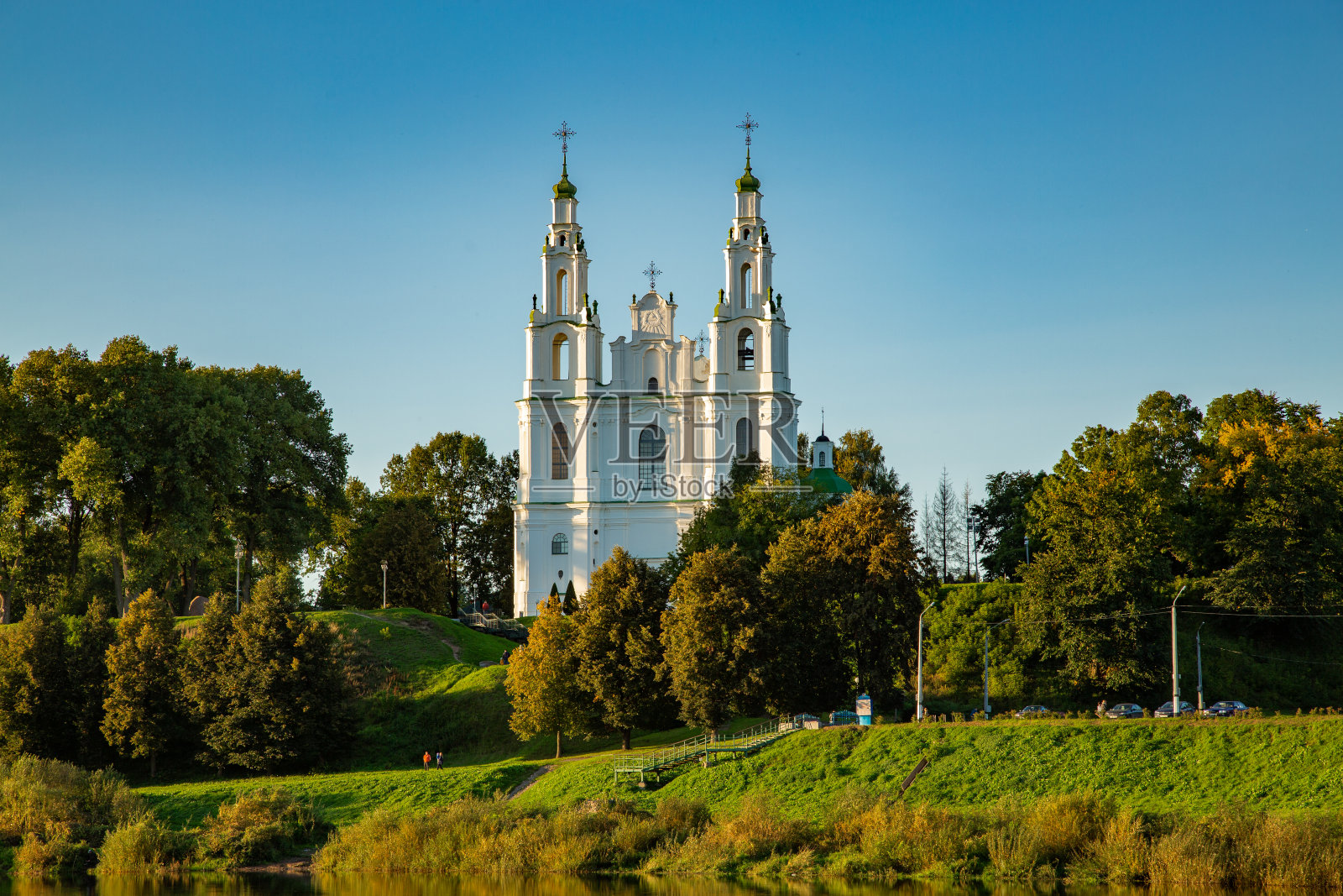 波洛茨克市的圣索菲亚大教堂。白俄罗斯。照片摄影图片