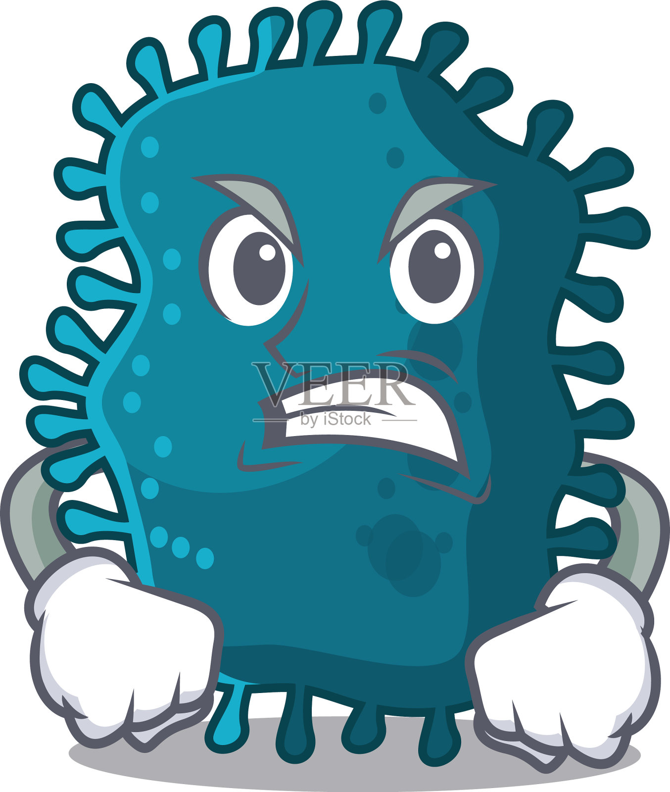 吉祥物的设计理念是梭状芽胞带着生气的脸插画图片素材