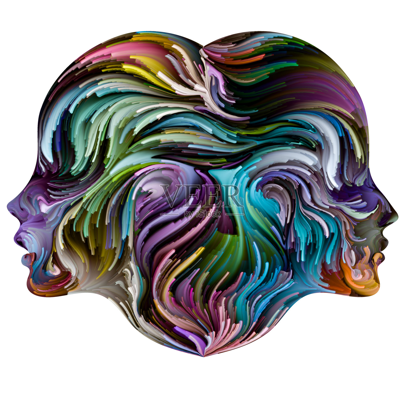 心与心的统一。插画图片素材