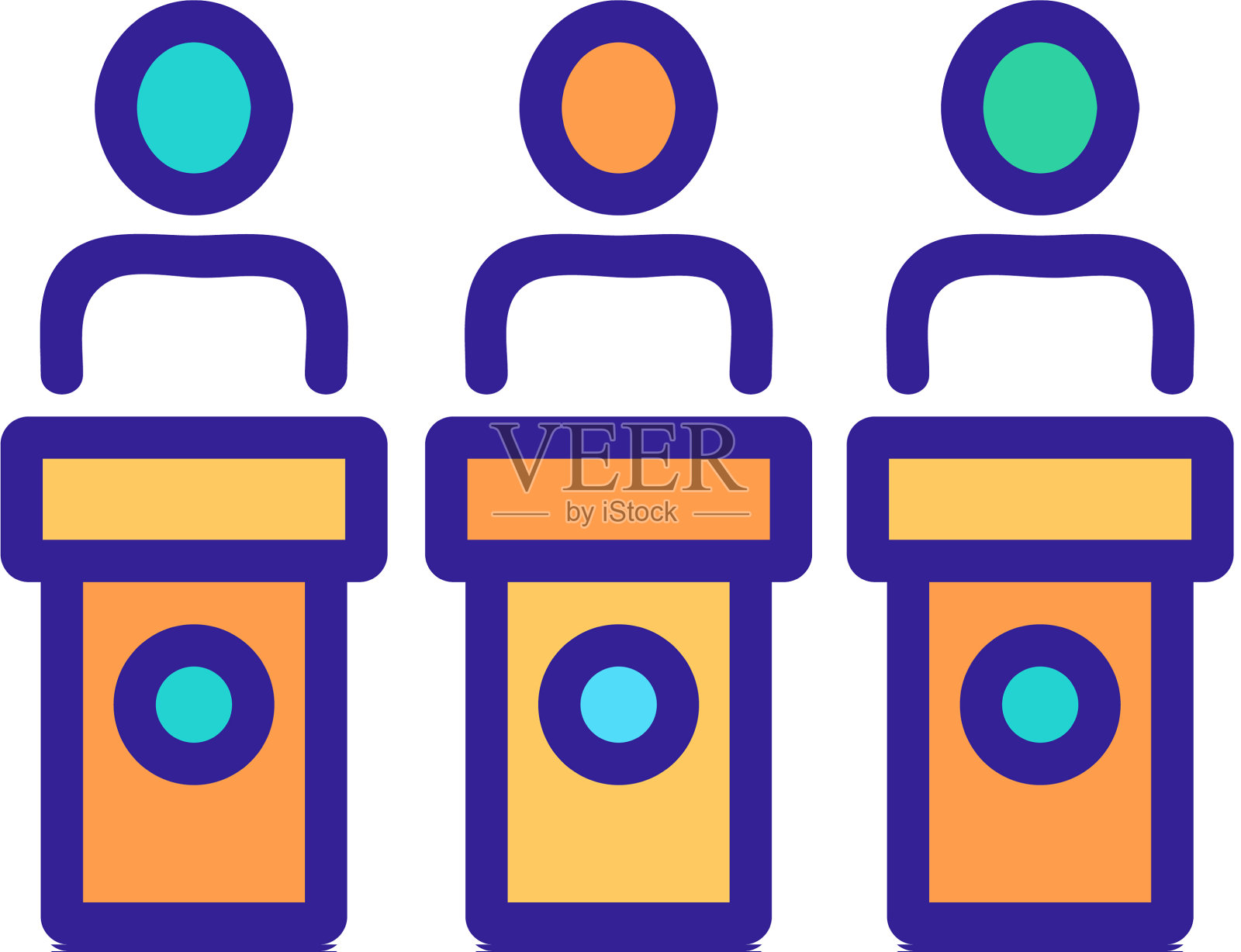 评委冠军后衣架图标插画图片素材