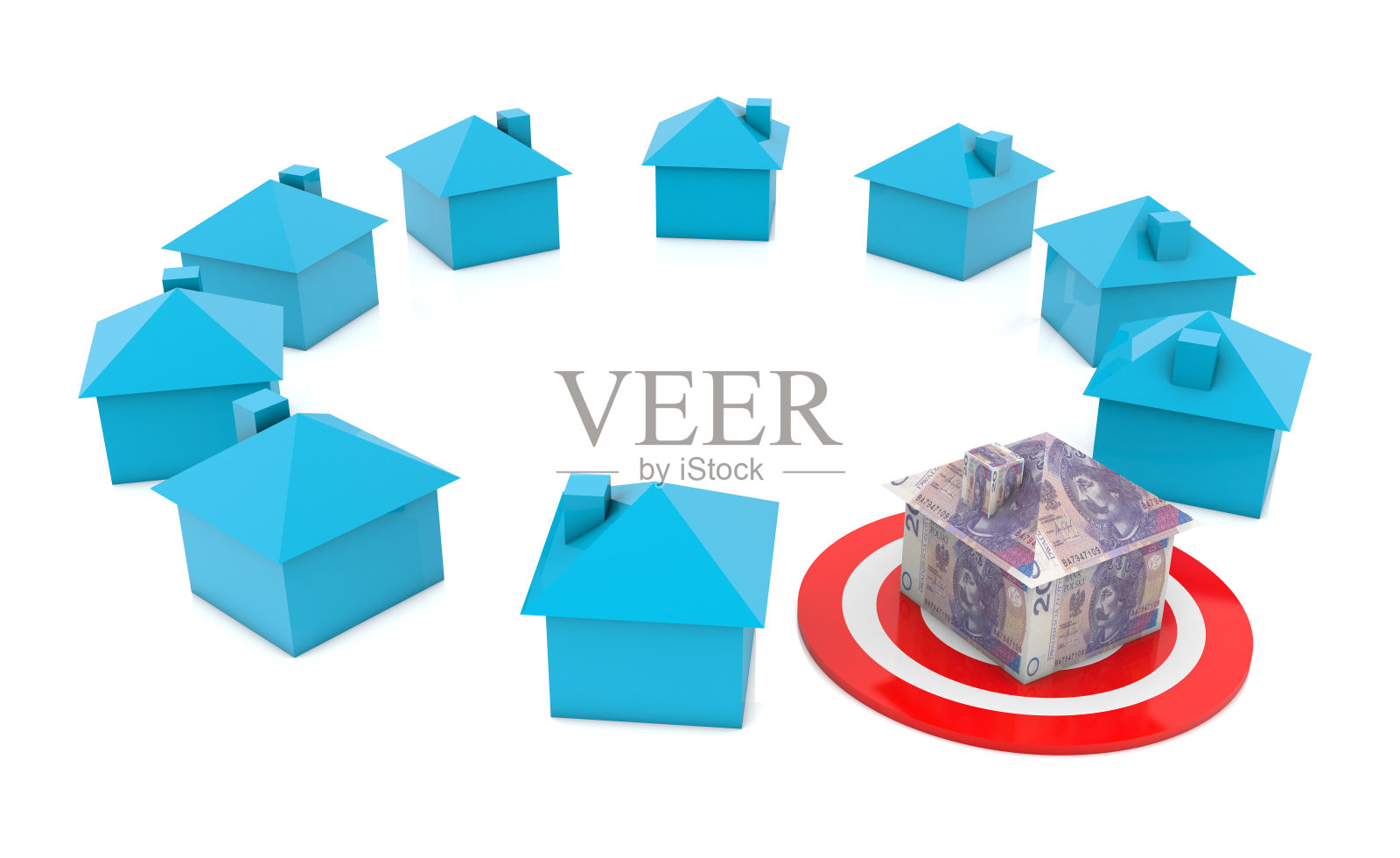 房子买兹罗提钱抵押贷款房地产目标照片摄影图片